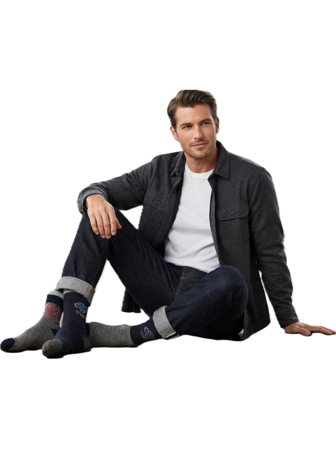 TINY HANDS Men Pack of 3 Cotton Assorted Patterned Ankle Length Socks thumbnail 3