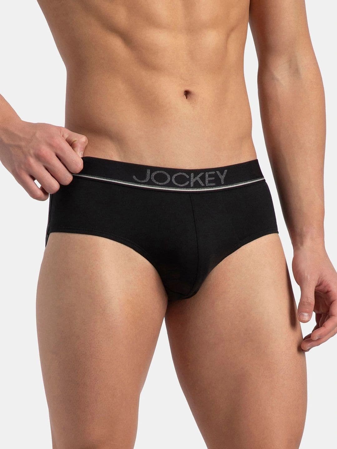 Jockey Pack of 3 Super Combed Cotton Solid Brief with Ultrasoft Waistband-8037 thumbnail 6