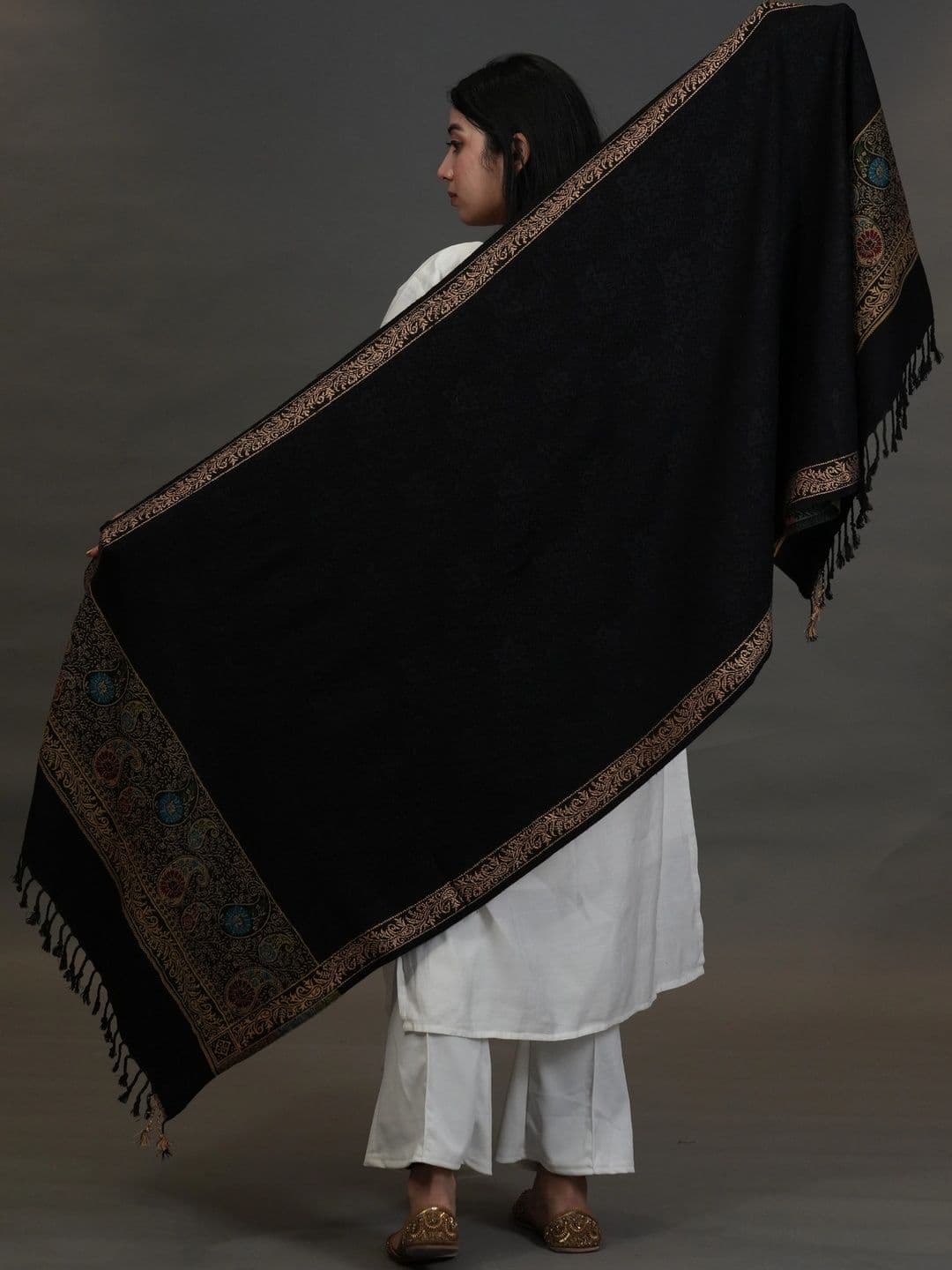 SHIFNEEN Women Ethnic Motifs Woven Design Acrylic Shawl thumbnail 4