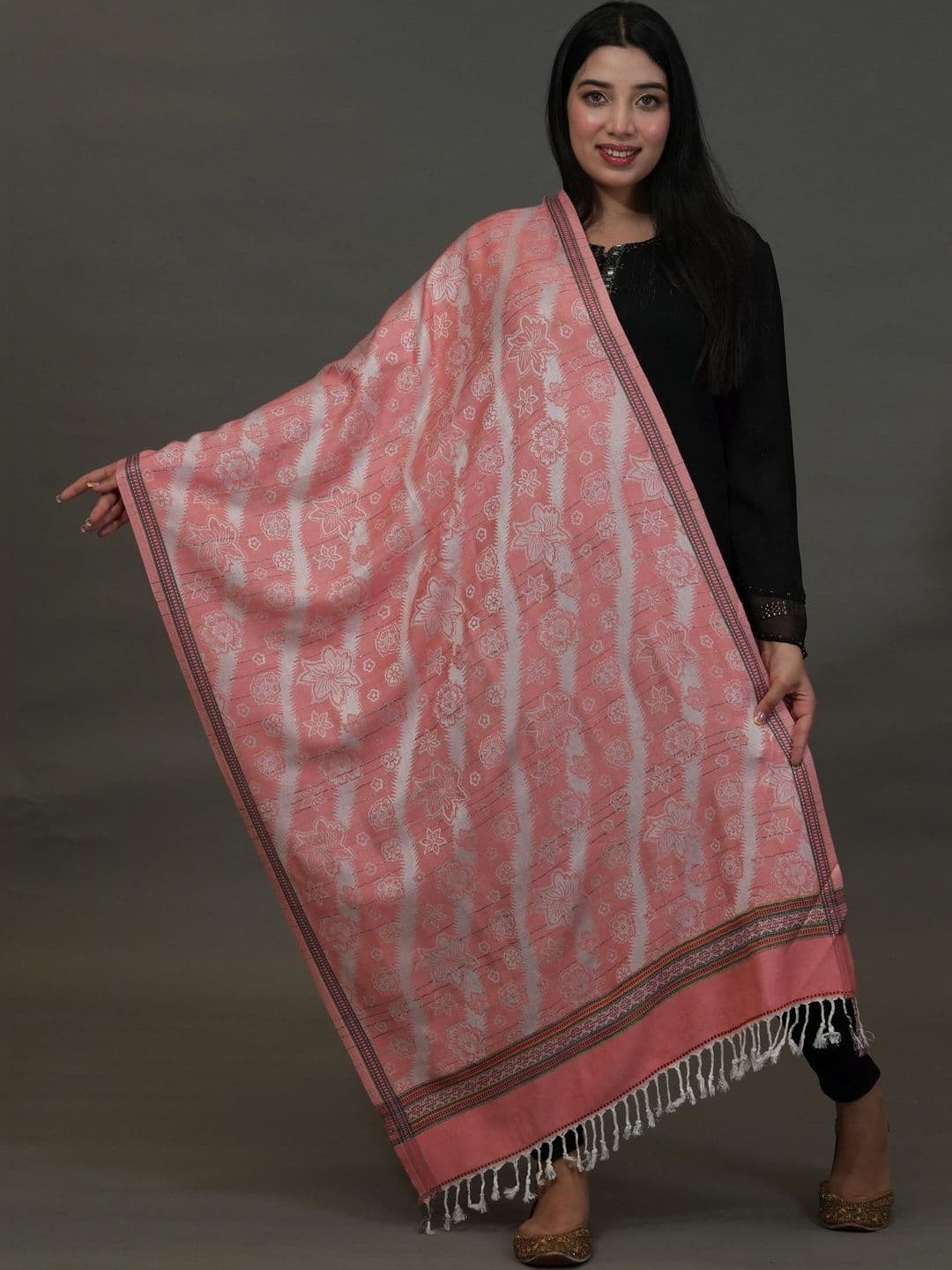 SHIFNEEN Women Woven Design Acrylic Shawl - view 1