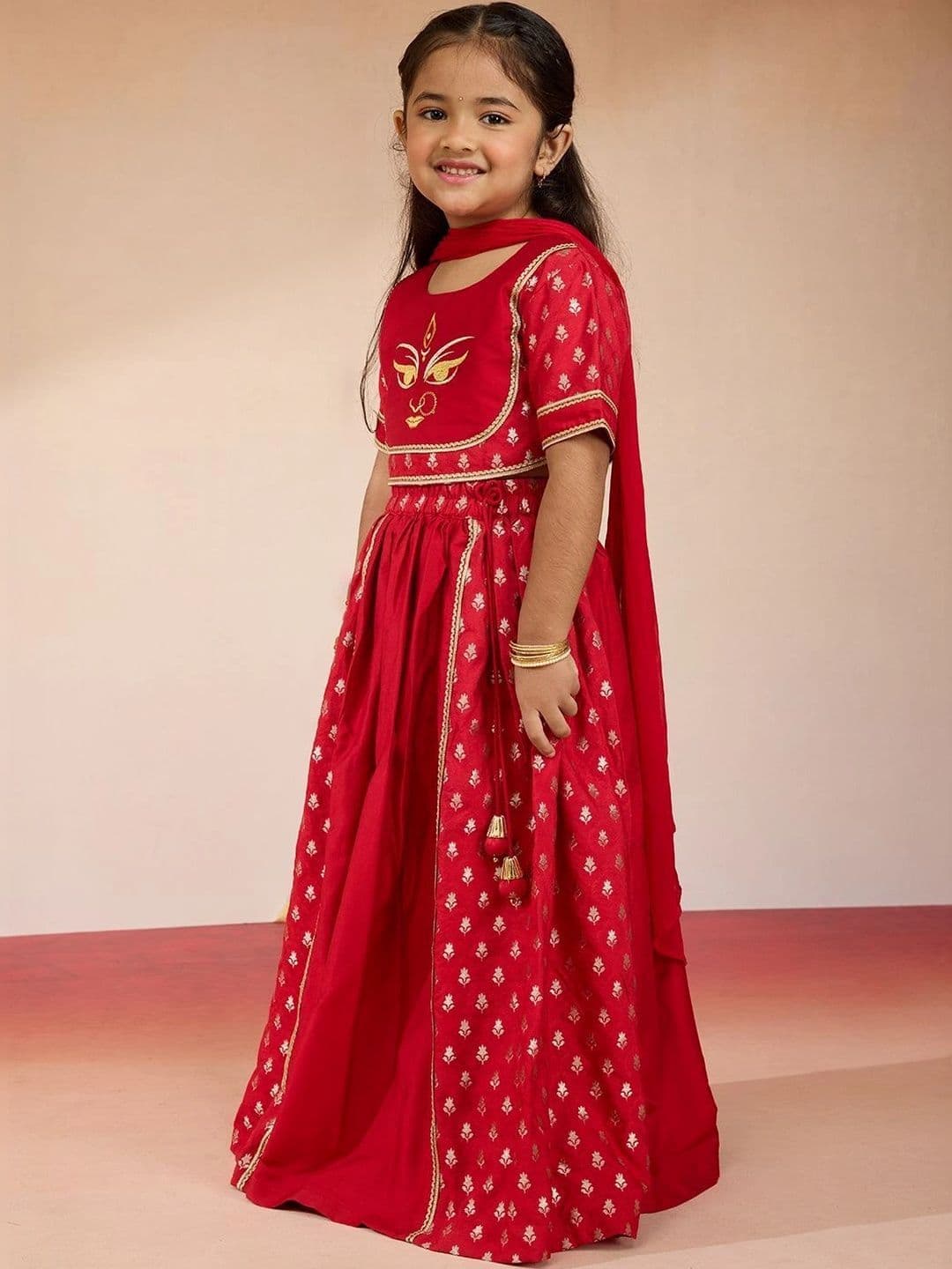 VASTRAMAY Girls Embroidered Ready to Wear Lehenga Choli thumbnail 7