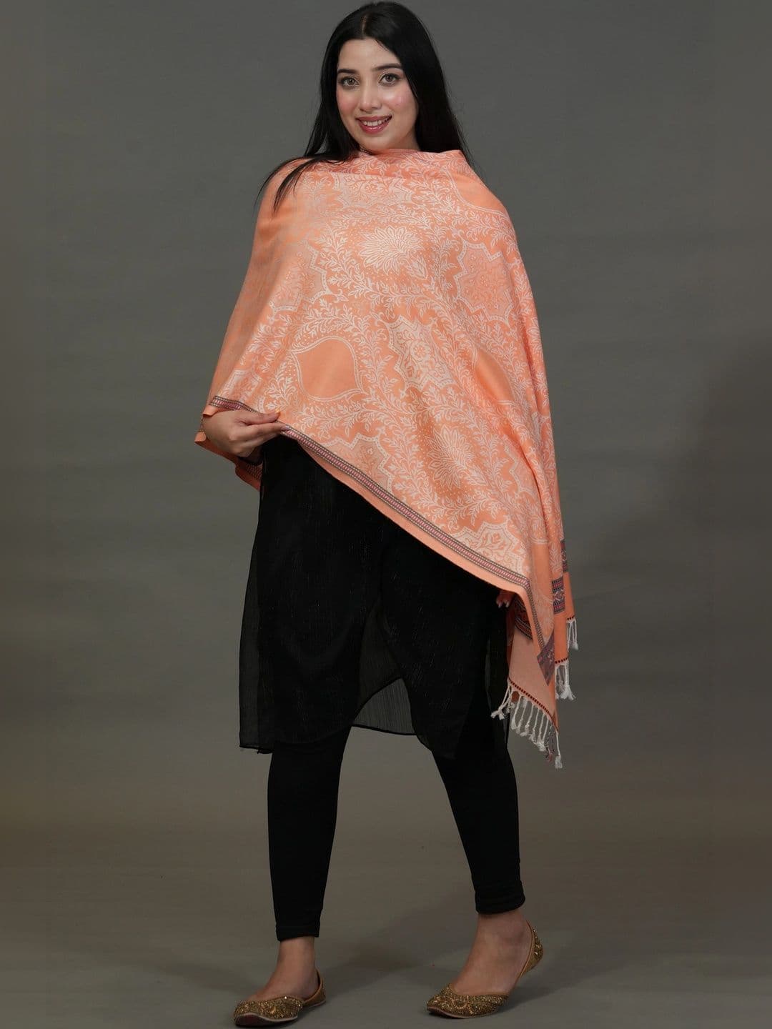 SHIFNEEN Women Ethnic Motifs Printed Acrylic Shawl thumbnail 4