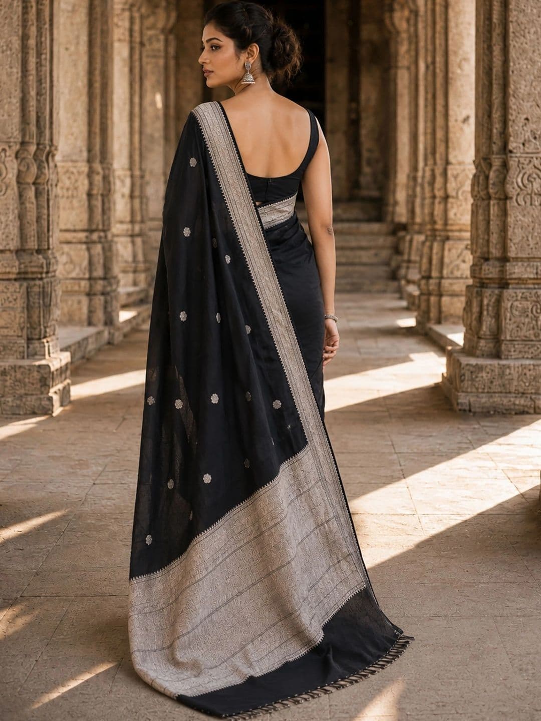 Dhaaga Ghar Woven Design Embroidered Designer Kanjeevaram Saree thumbnail 5