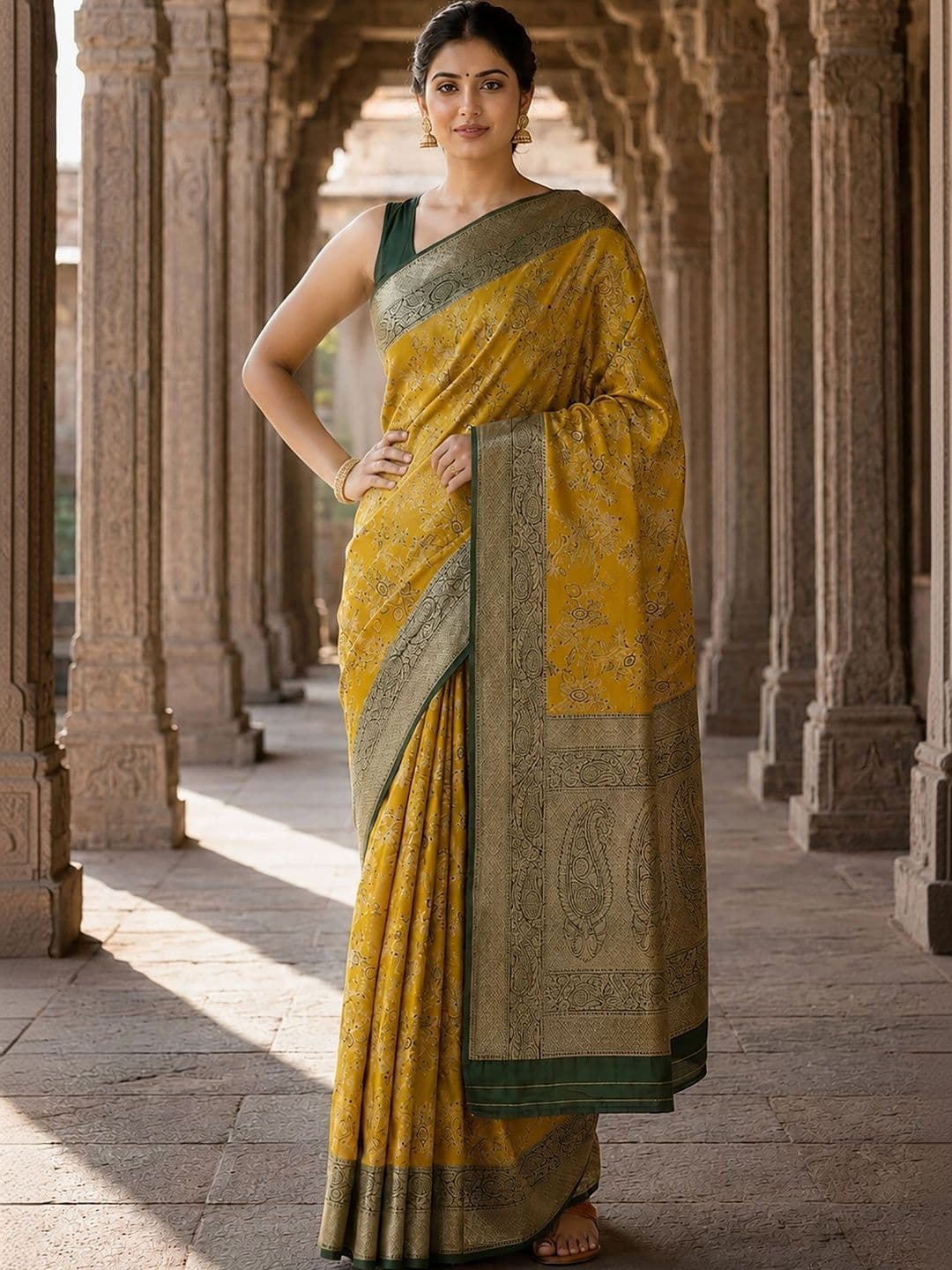 Dhaaga Ghar Woven Design Zari Silk Blend Designer Banarasi Saree thumbnail 5
