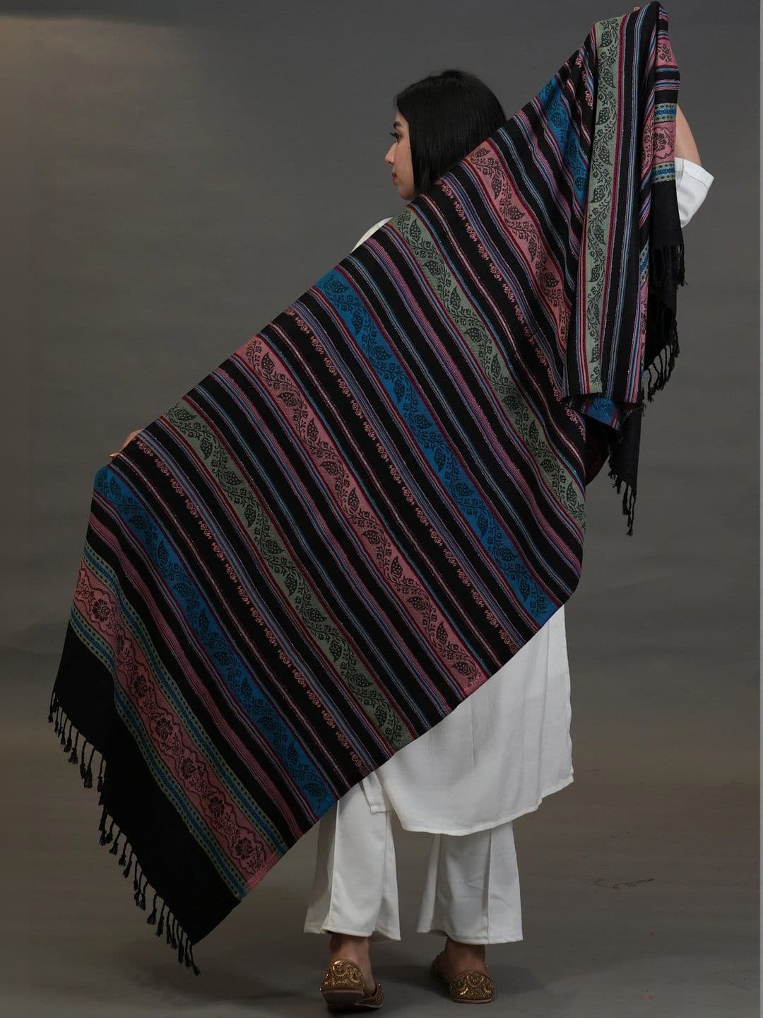 SHIFNEEN Women Ethnic Motifs Woven Design Acrylic Shawl thumbnail 5