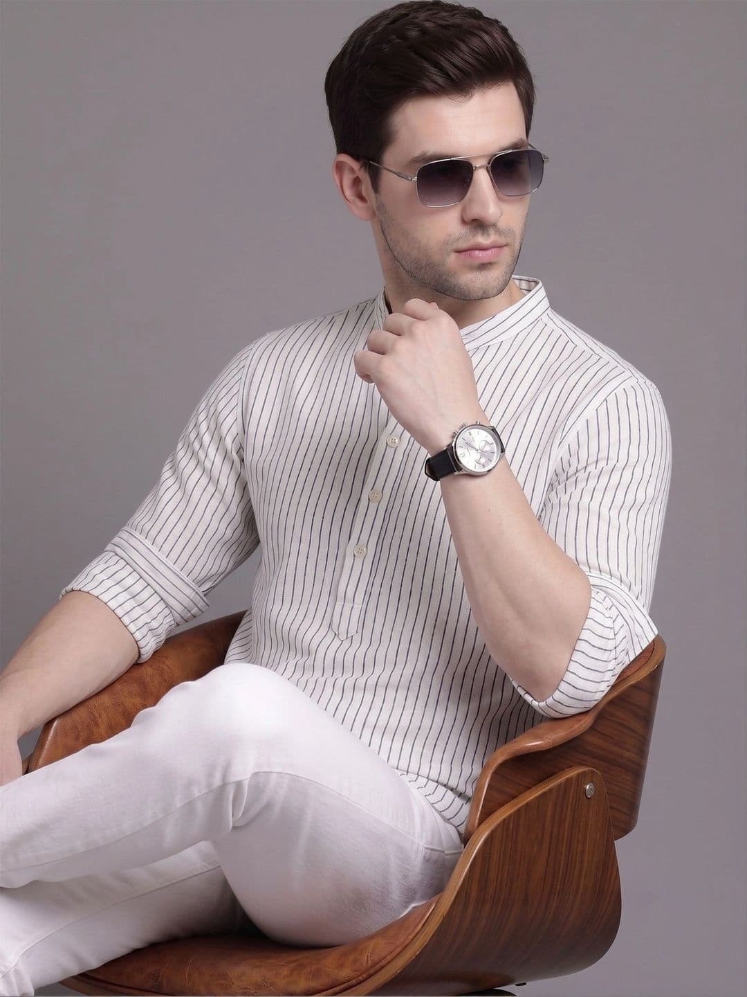 MAAHI FABS Men Striped Kurta thumbnail 4