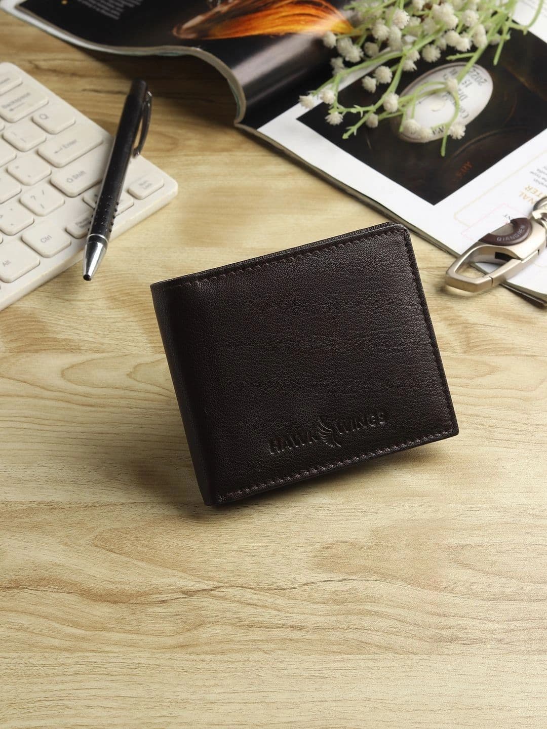 HAWK WINGS Men Leather Two Fold Wallet thumbnail 2