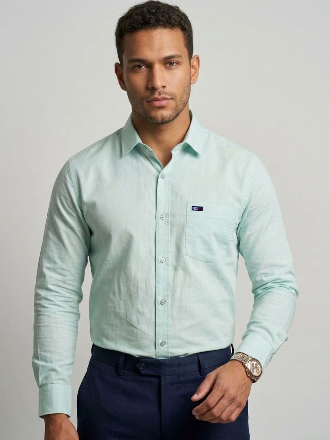 U.S. PITCHERS Men Modern Slim Fit Formal Shirt - view 1