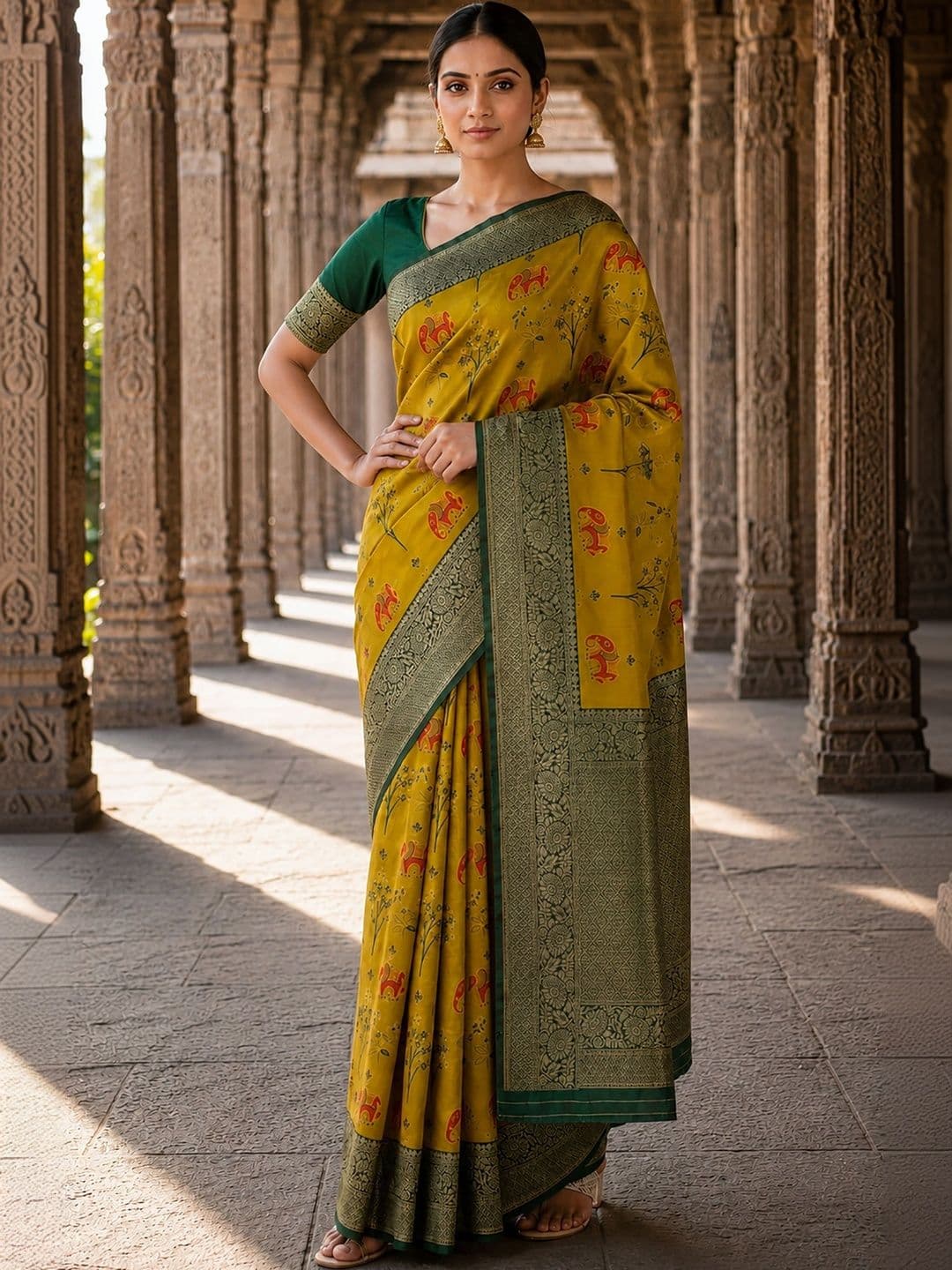Dhaaga Ghar Woven Design Silk Blend Designer Banarasi Saree thumbnail 4