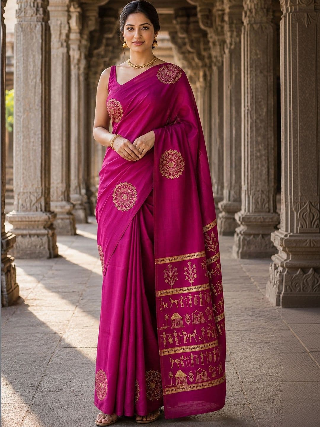 Dhaaga Ghar Woven Design Silk Blend Designer Banarasi Saree - view 1