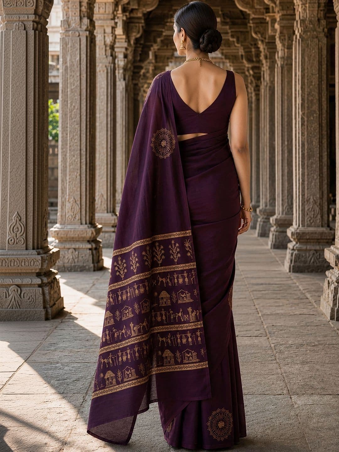 Dhaaga Ghar Warli Silk Blend Designer Banarasi Saree thumbnail 5