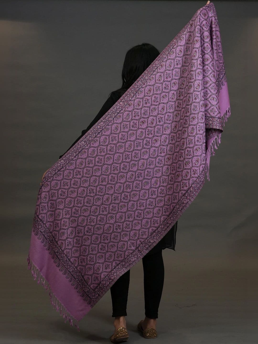 SHIFNEEN Women Ethnic Motifs Embroidered Acrylic Shawl thumbnail 5