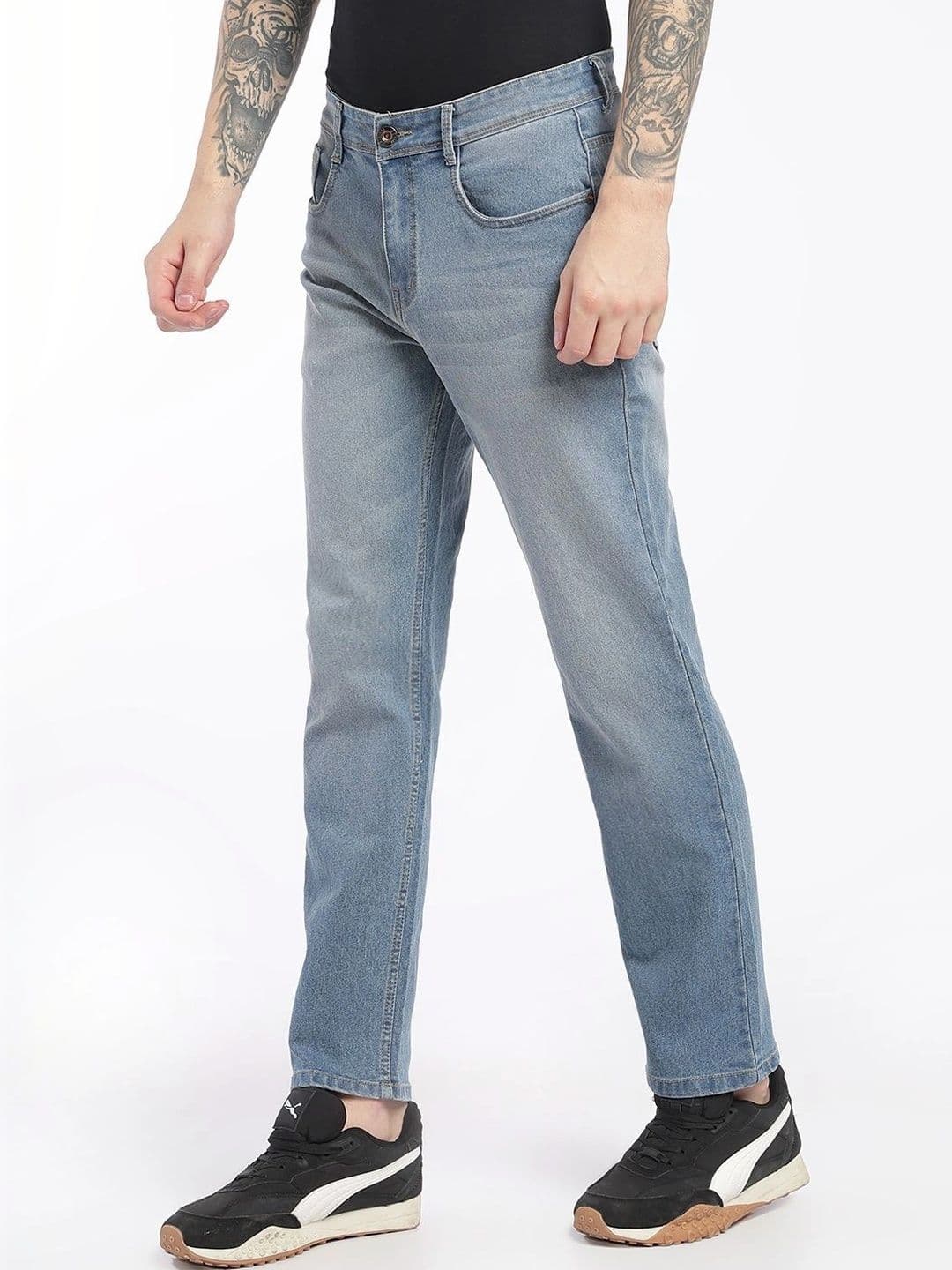 zayla Men Jean Regular Fit Mid-Rise Light Fade Stretchable Jeans thumbnail 6