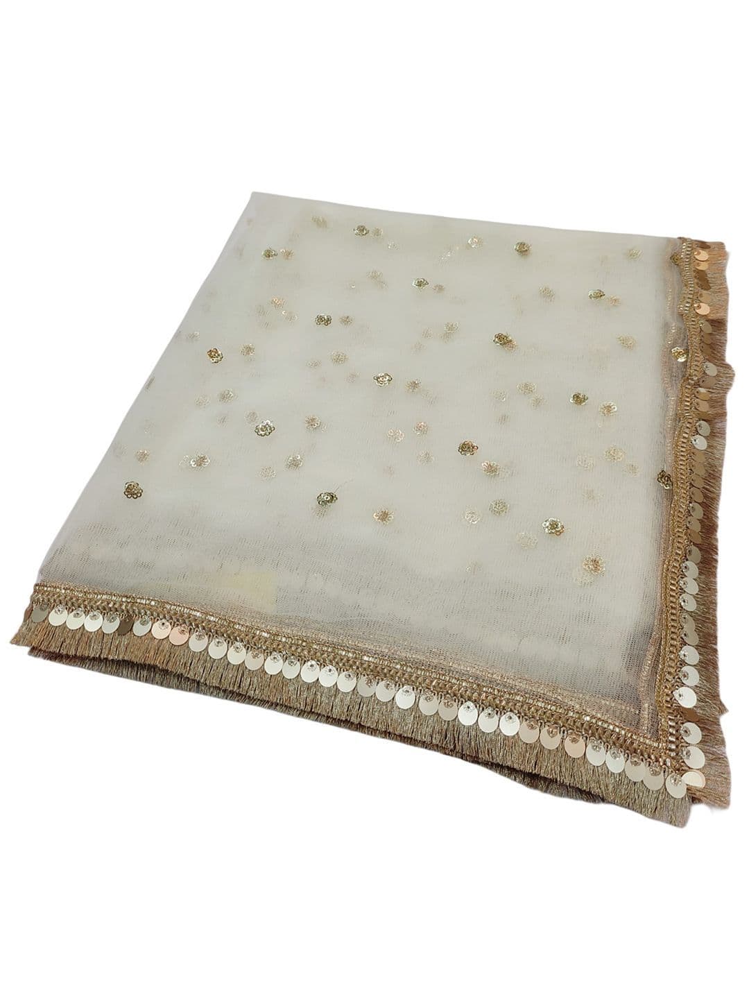 Navti Creations Women Cream Sequined Dupatta thumbnail 7