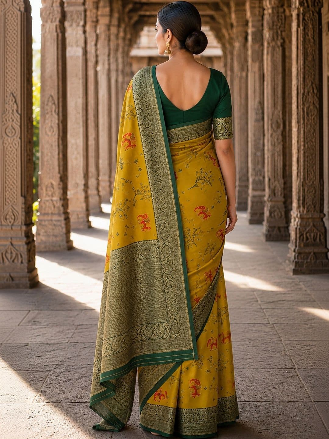 Dhaaga Ghar Woven Design Silk Blend Designer Banarasi Saree thumbnail 3