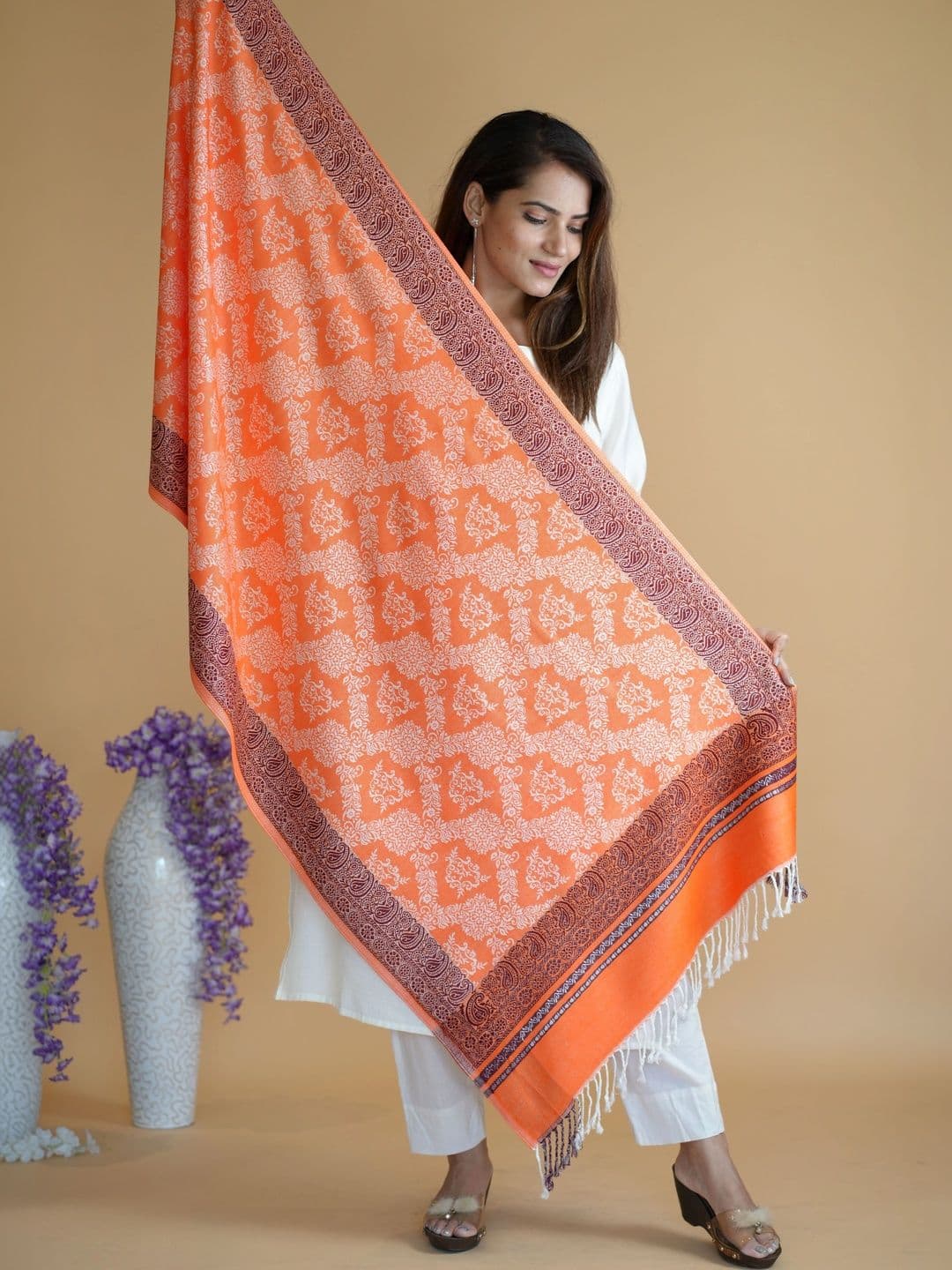 SHIFNEEN Women Ethnic Motifs Woven Design Acrylic Shawl thumbnail 2