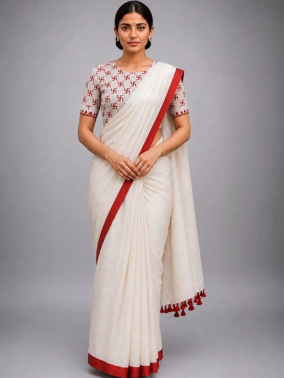 TWRIL Kalamkari Pure Cotton Saree - view 1