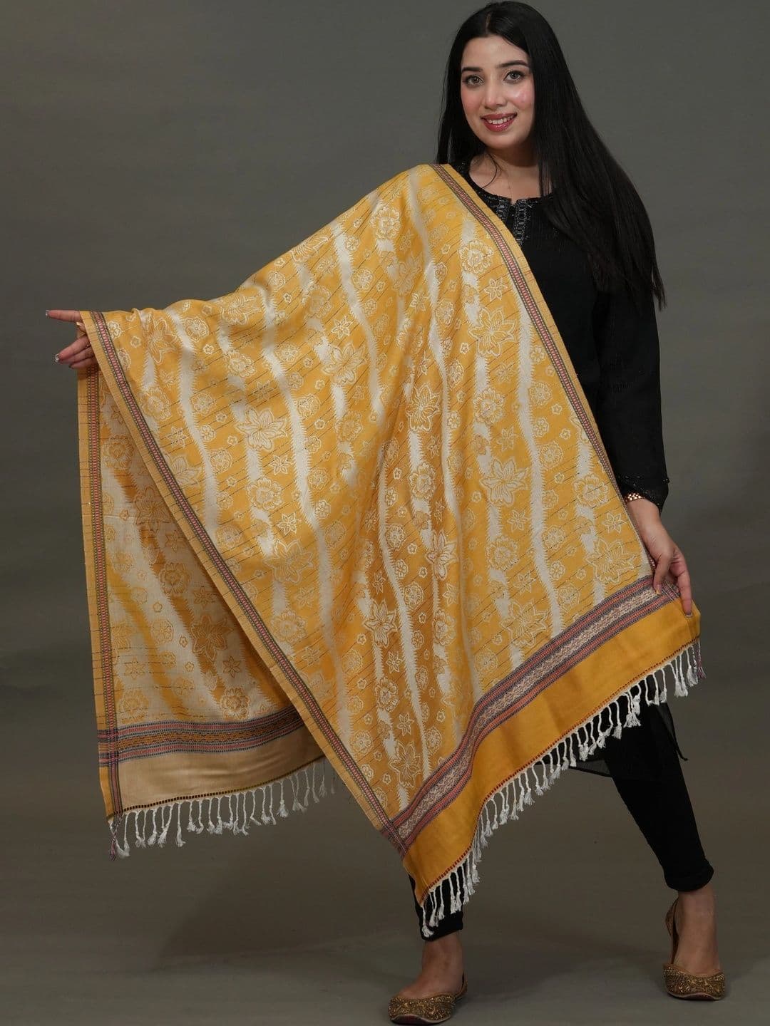 SHIFNEEN Women Floral Printed Acrylic Shawl - view 1