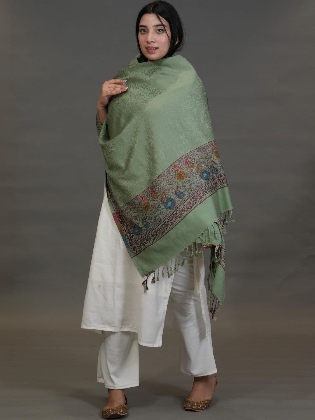SHIFNEEN Women Ethnic Motifs Woven Design Acrylic Shawl thumbnail 5