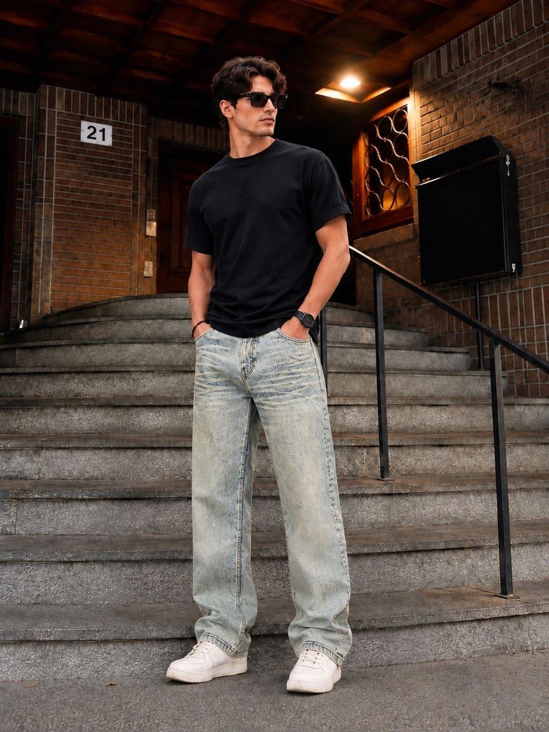 MQ Denim Men Straight Fit Mid-Rise Light Fade Jeans thumbnail 3