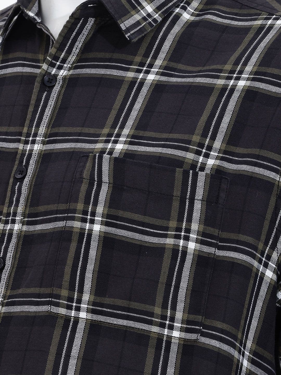 Sztori Plus Size Checked Pure Cotton Casual Shirt thumbnail 5