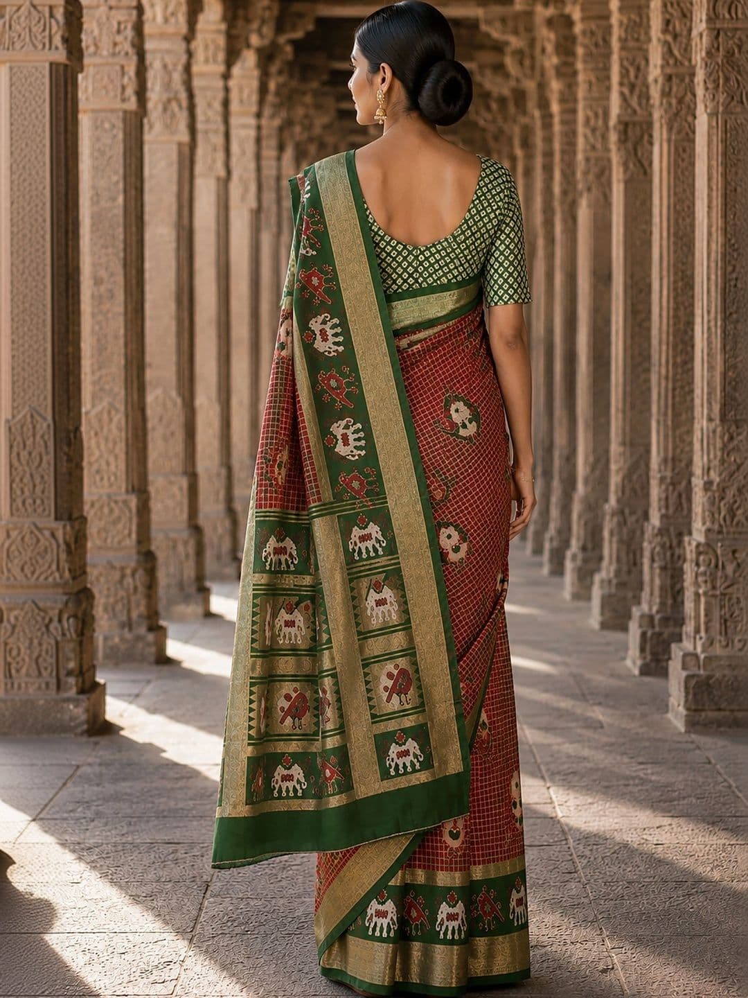 Dhaaga Ghar Woven Design Zari Silk Blend Designer Banarasi Saree thumbnail 4