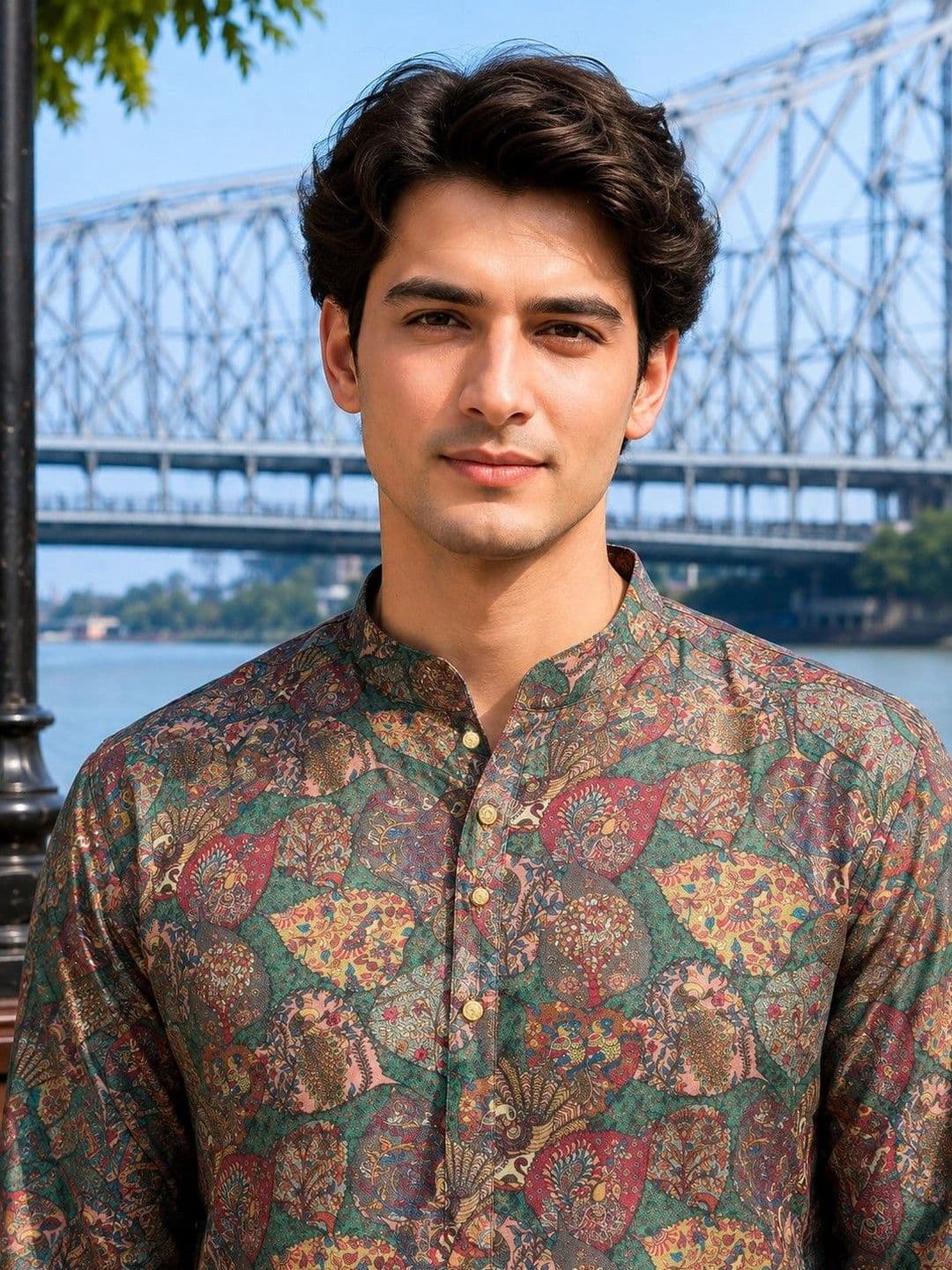 SOURAGYA Men Ethnic Motifs Printed Indie Prints Kurta thumbnail 3