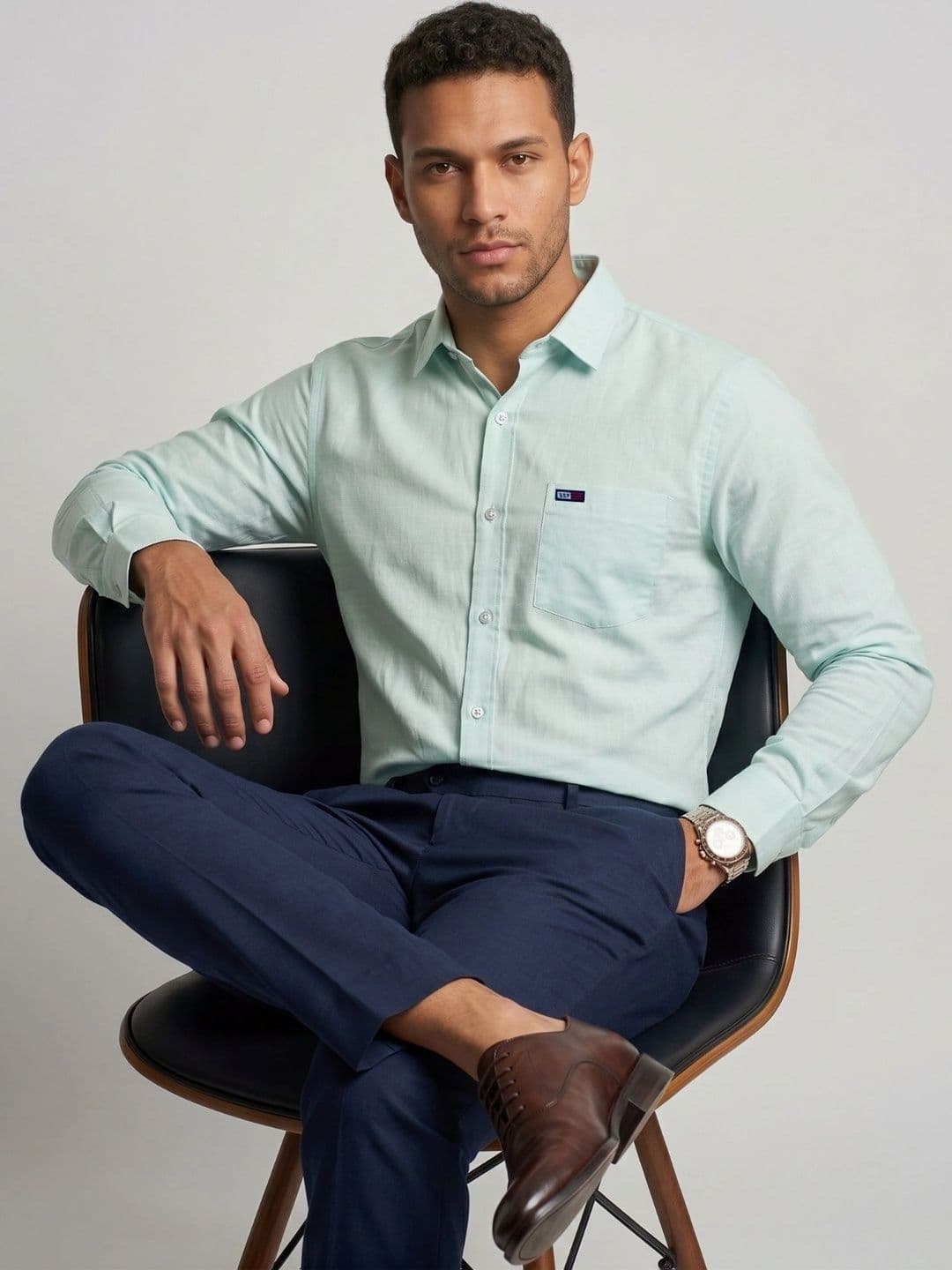 U.S. PITCHERS Men Modern Slim Fit Formal Shirt thumbnail 3