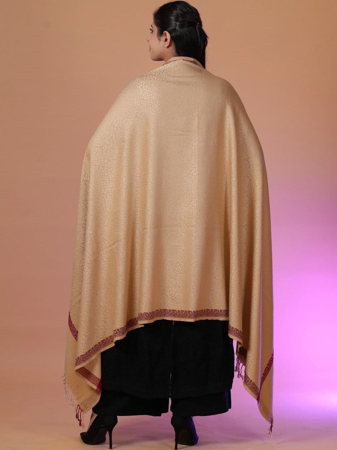 SHIFNEEN Women Woven Design Acrylic Shawl thumbnail 4