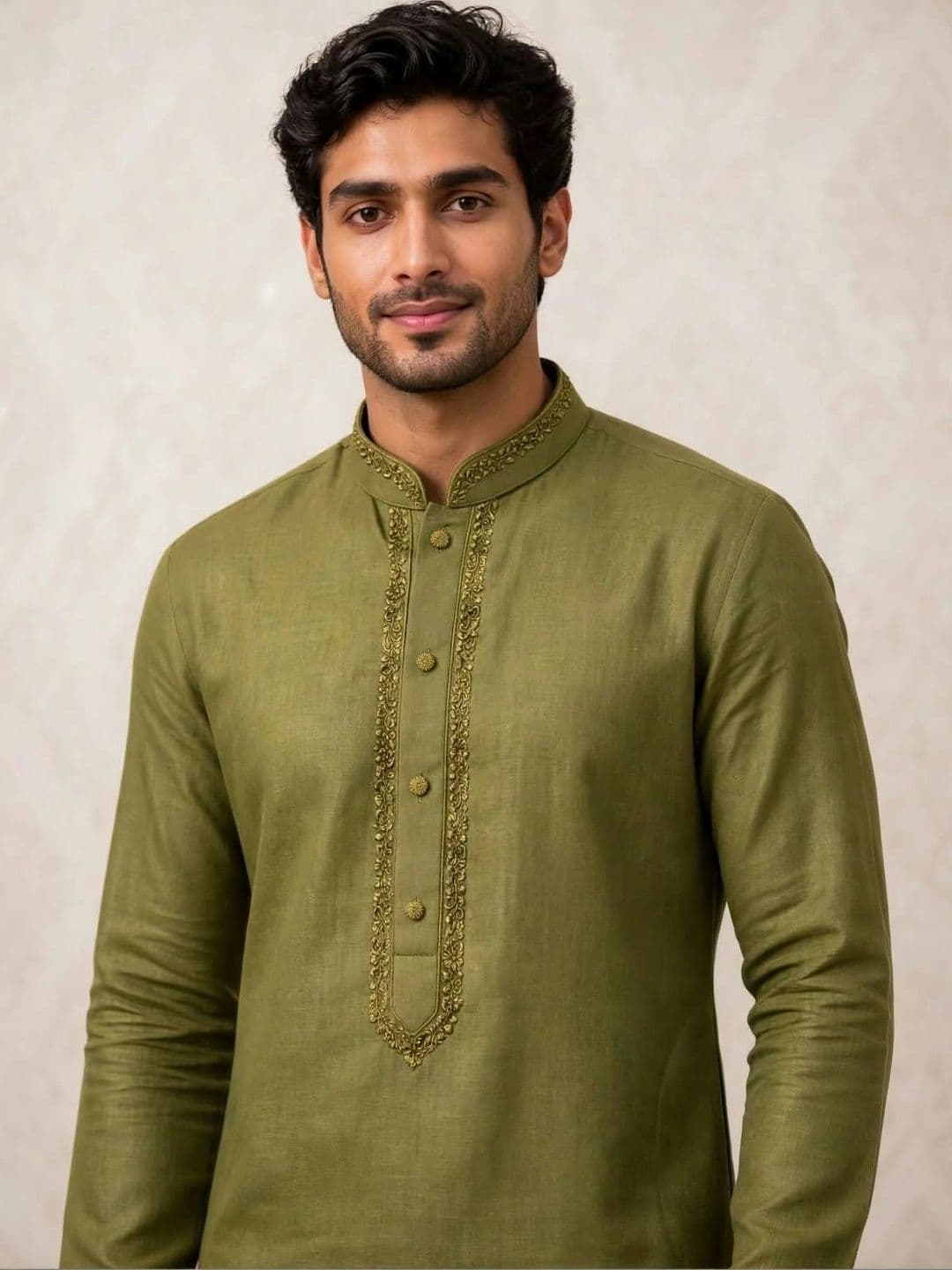 MEHWISH Men Embroidered Thread Work Handloom Kurta thumbnail 2