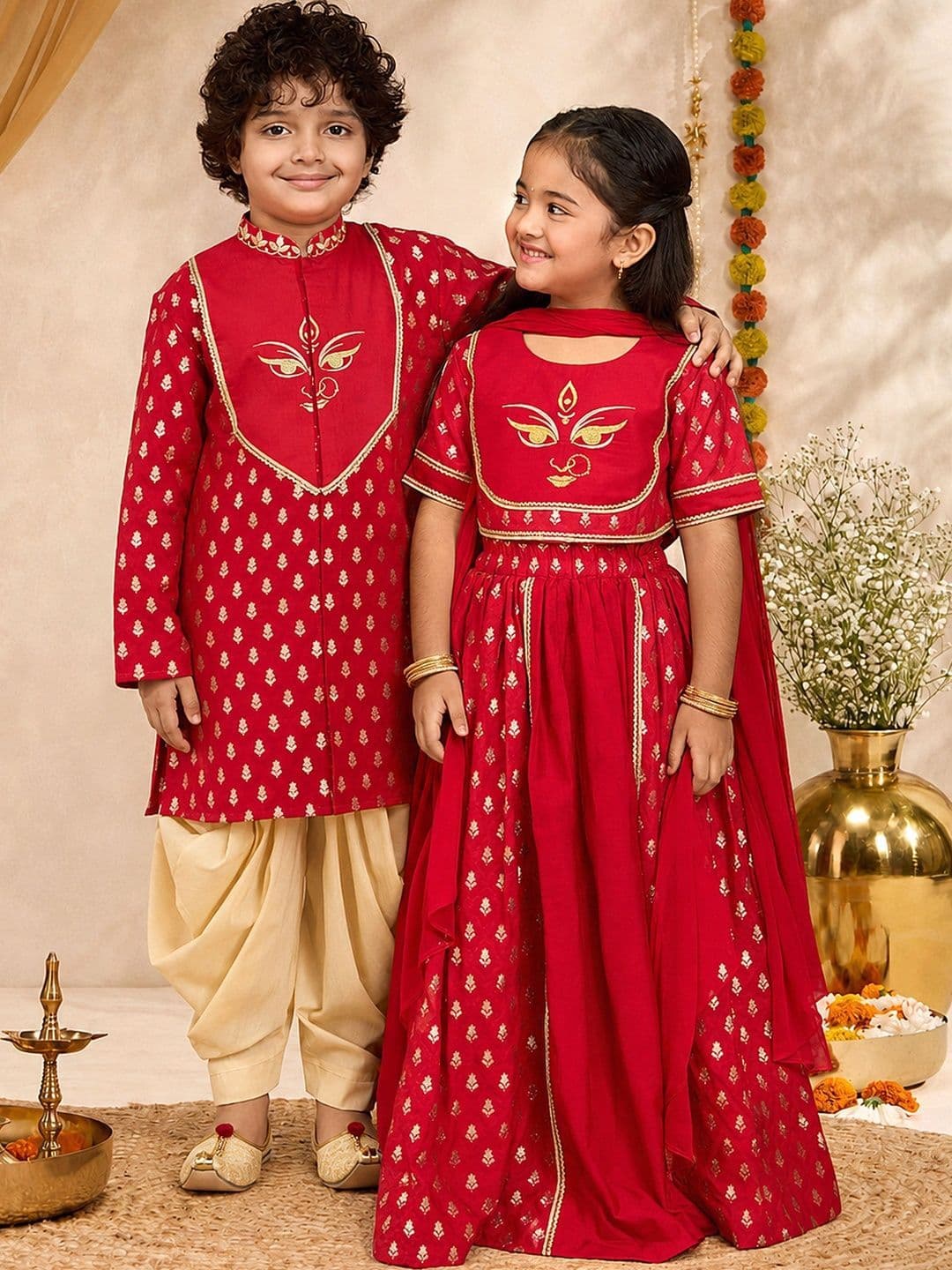VASTRAMAY Girls Embroidered Ready to Wear Lehenga Choli thumbnail 4