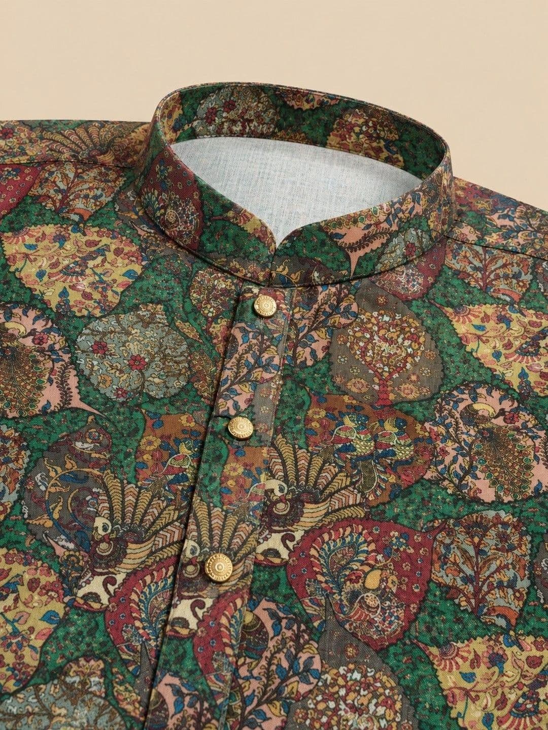 SOURAGYA Men Ethnic Motifs Printed Indie Prints Kurta thumbnail 4