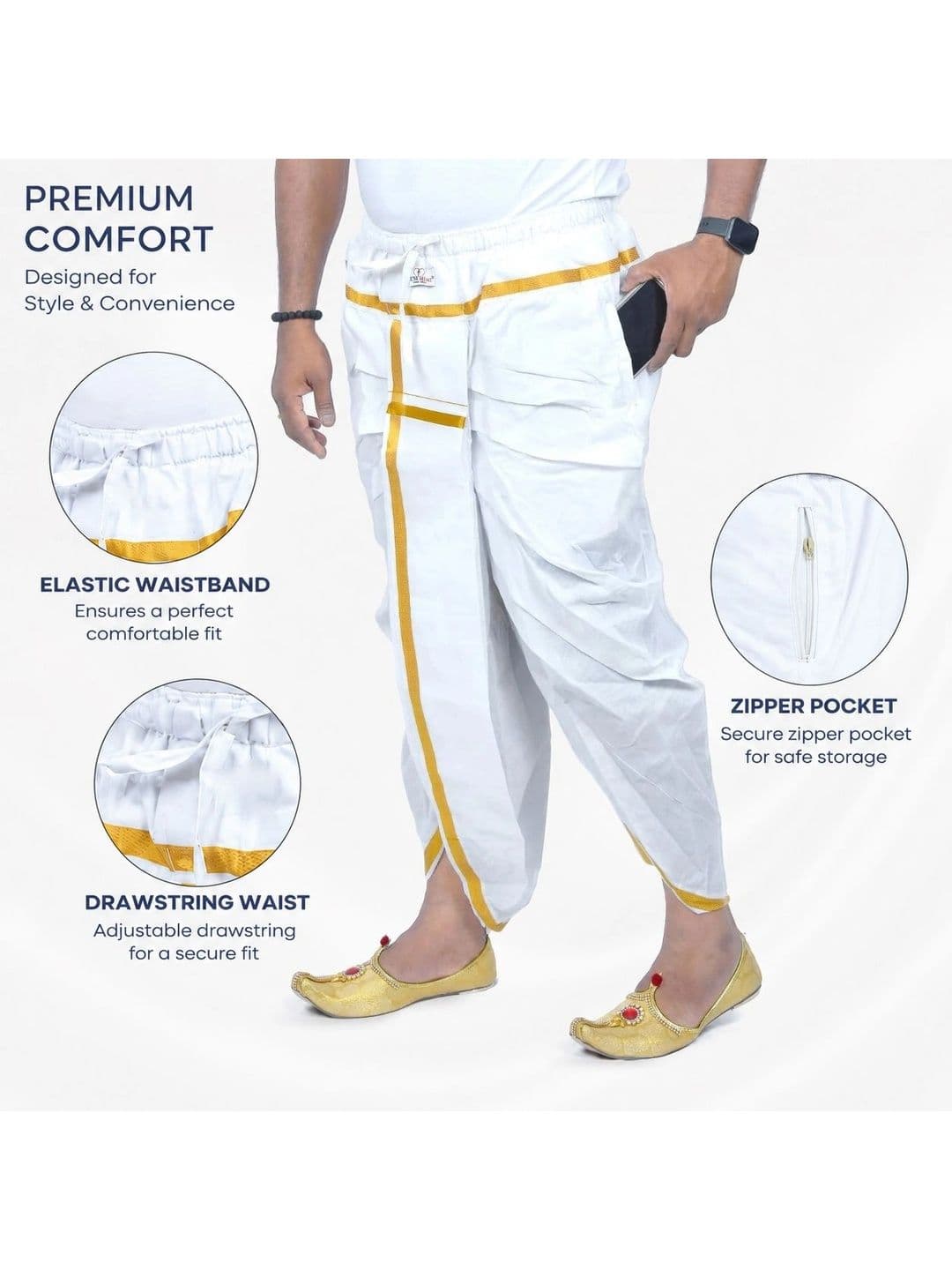 TUNI MANI Men Cotton Dhoti Dhotis thumbnail 2