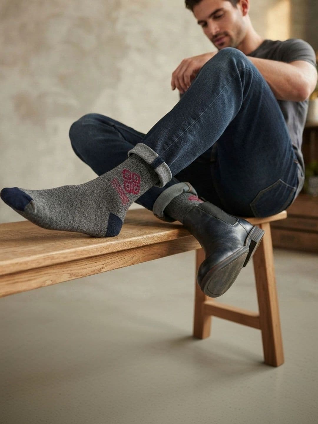 TINY HANDS Men Pack of 5 Cotton Assorted Patterned Above Ankle Socks thumbnail 2