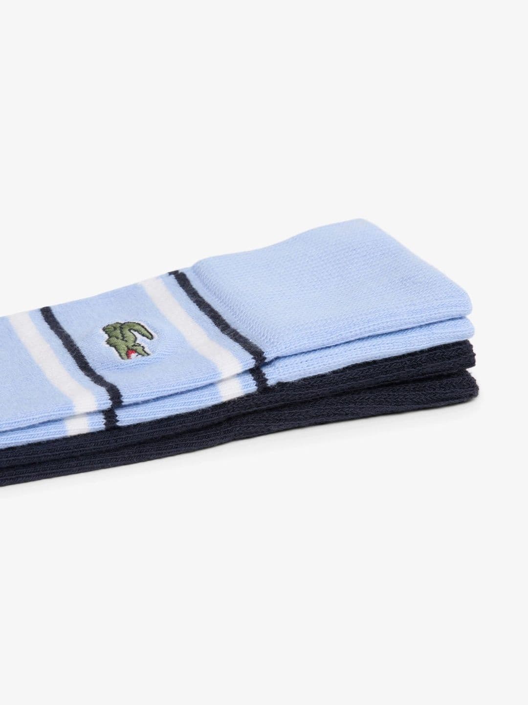 Lacoste Men Pack of 2 Cotton Assorted Striped Calf Length Socks thumbnail 2