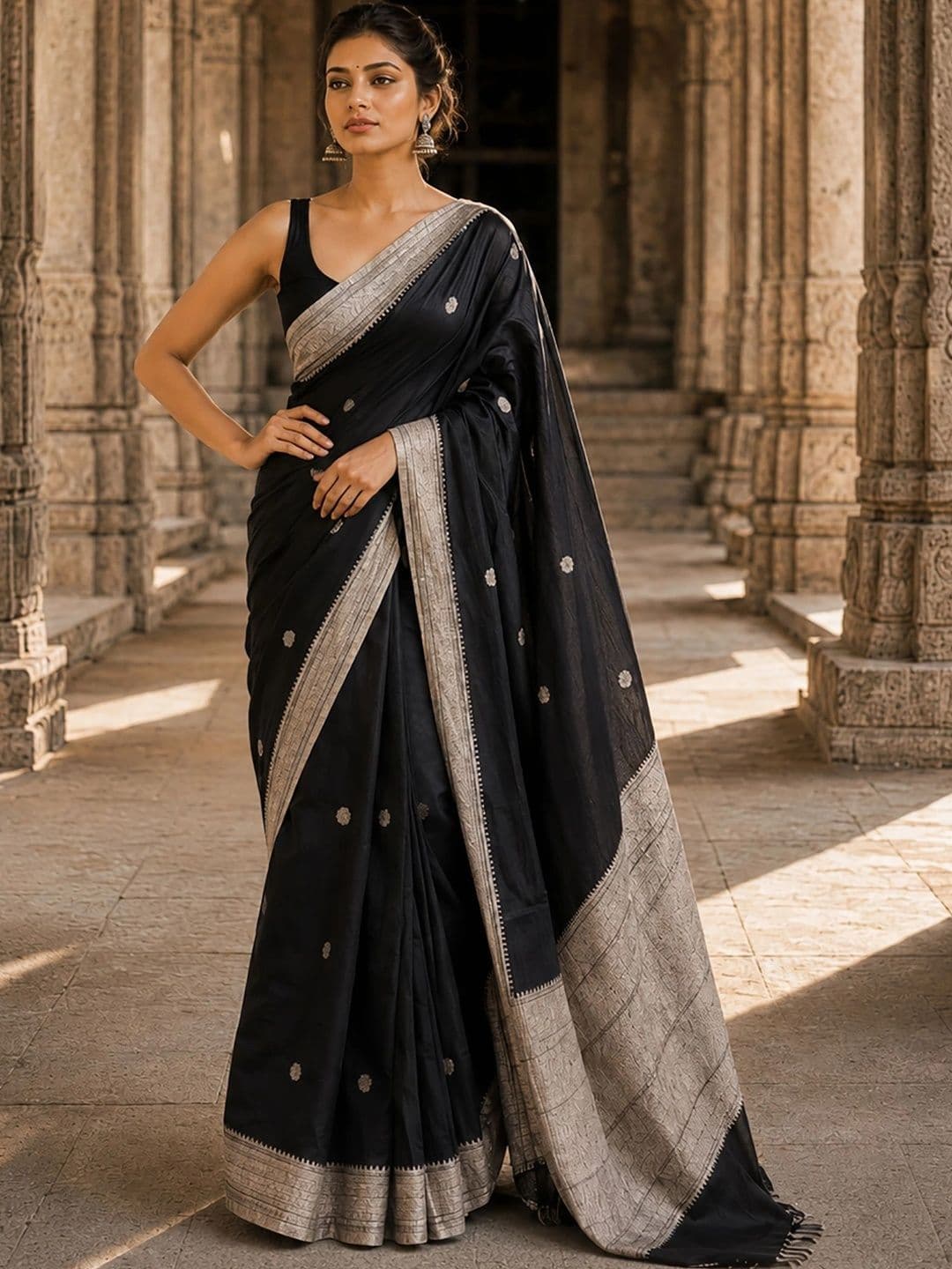Dhaaga Ghar Woven Design Embroidered Designer Kanjeevaram Saree thumbnail 4