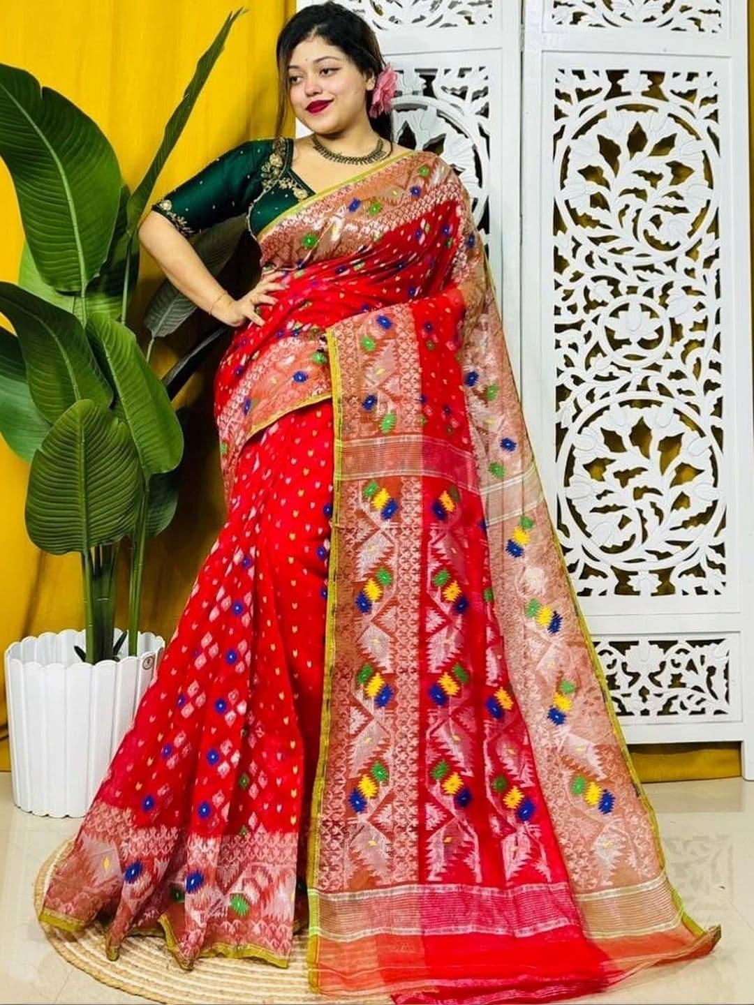 Rnn Saree Zari Silk Cotton Jamdani Sarees - view 1