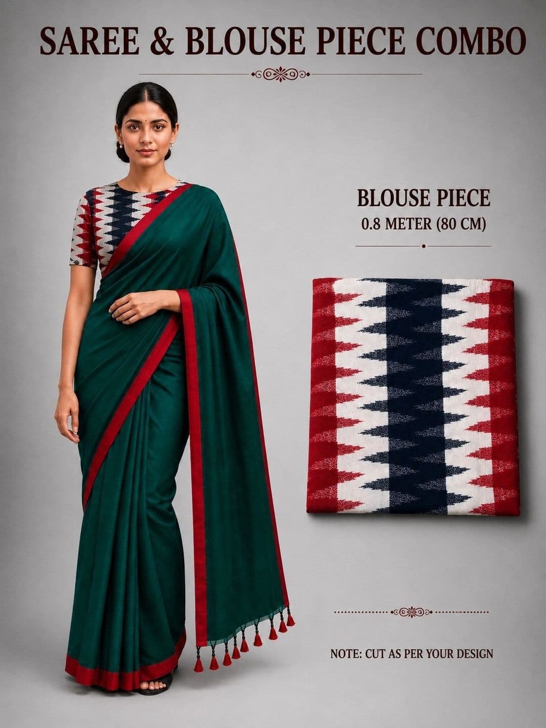 BSC Kalamkari Pure Cotton Fusion Saree thumbnail 2