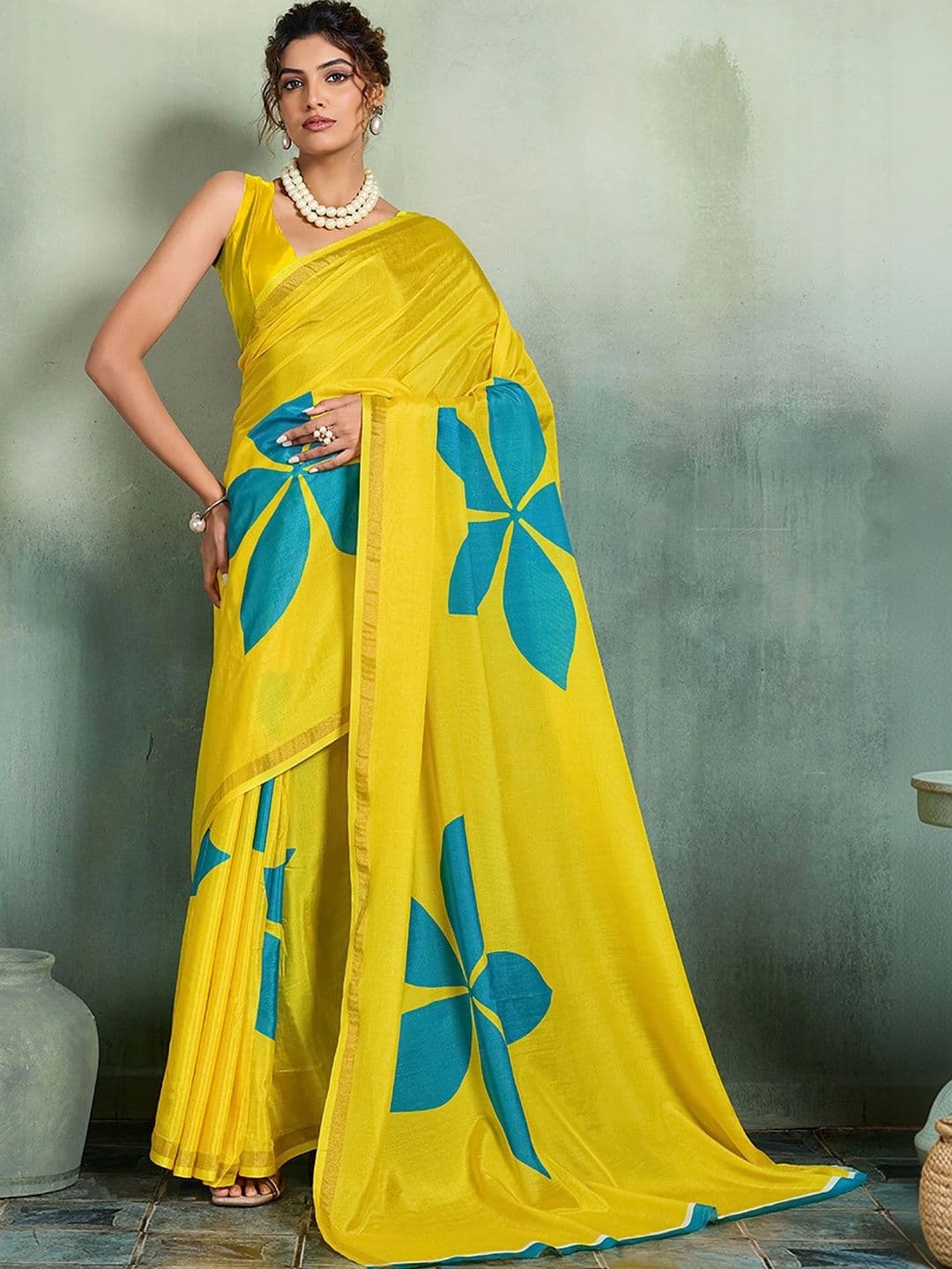 AMRUTKALA SAREES Designer Block Print Saree - view 1