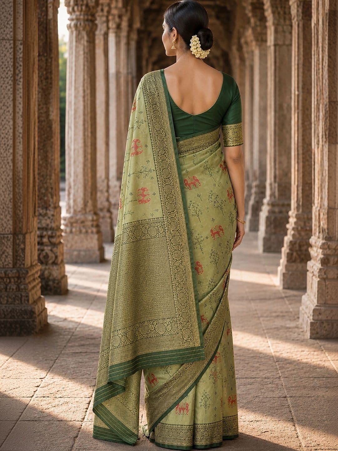 Dhaaga Ghar Woven Design Silk Blend Designer Banarasi Saree thumbnail 3