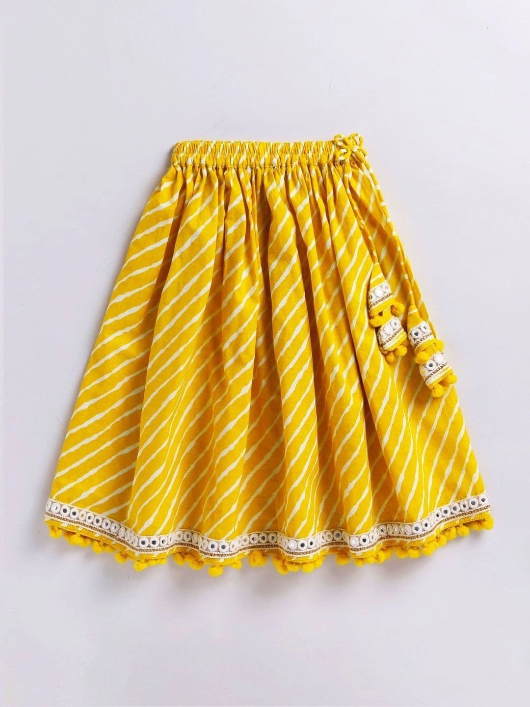 VASTRAMAY Girls Printed Mirror Work Ready to Wear Lehenga & Blouse Tassels thumbnail 7