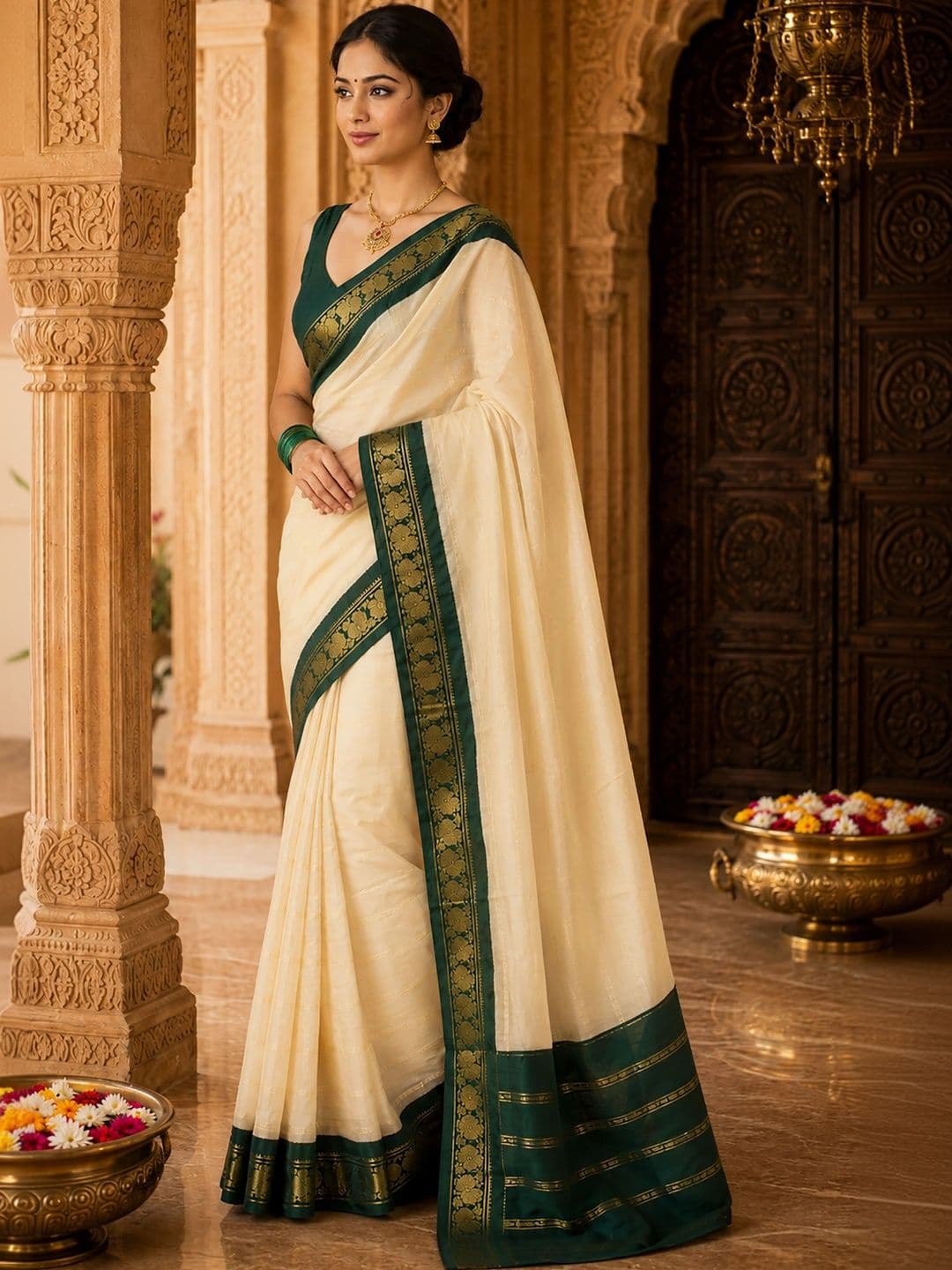 Anjaneya Sarees Woven Design Silk Blend Designer Banarasi Saree thumbnail 5