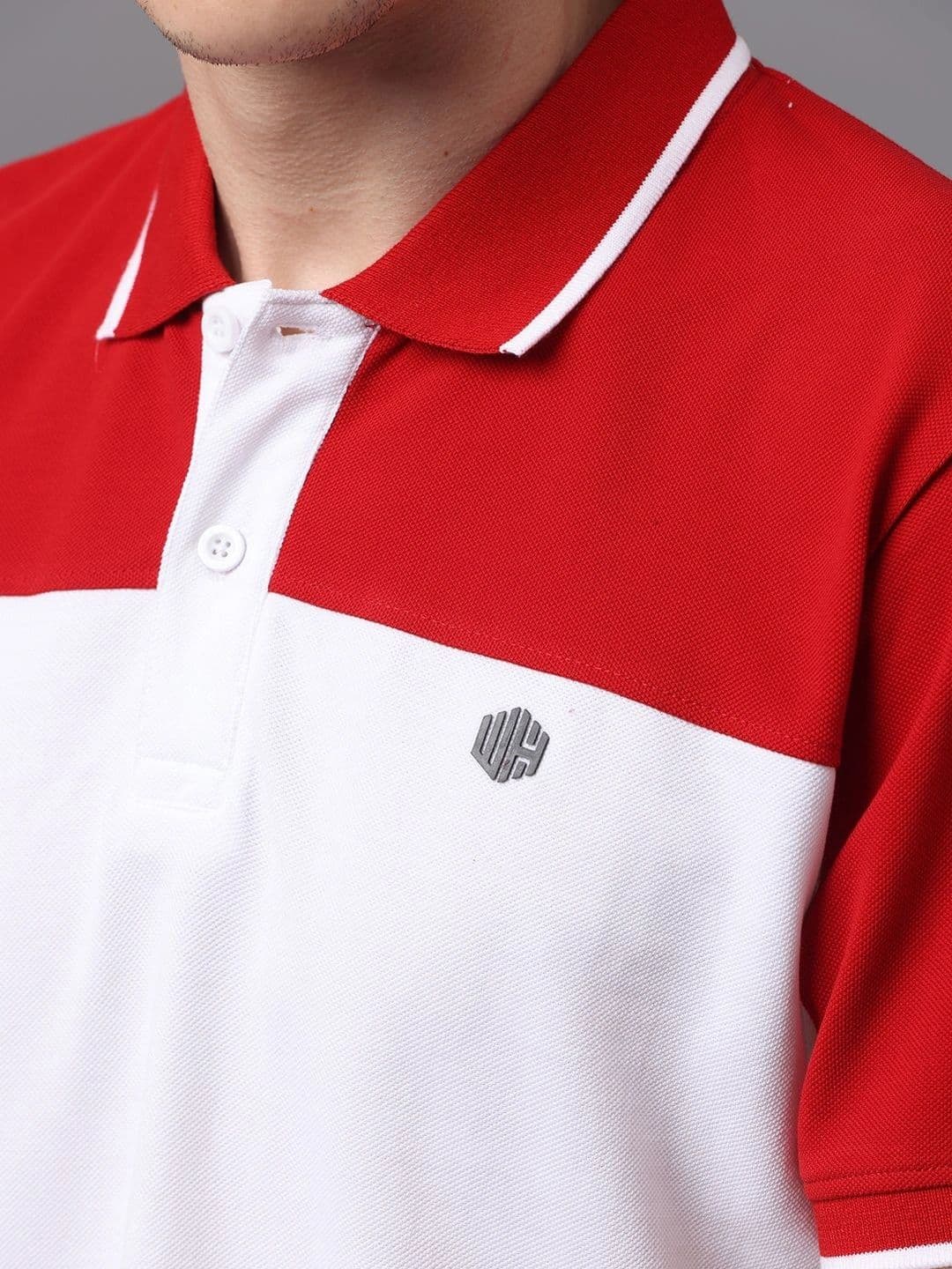 WEARHOUSE Men Colourblocked Polo Collar Slim Fit T-shirt thumbnail 6