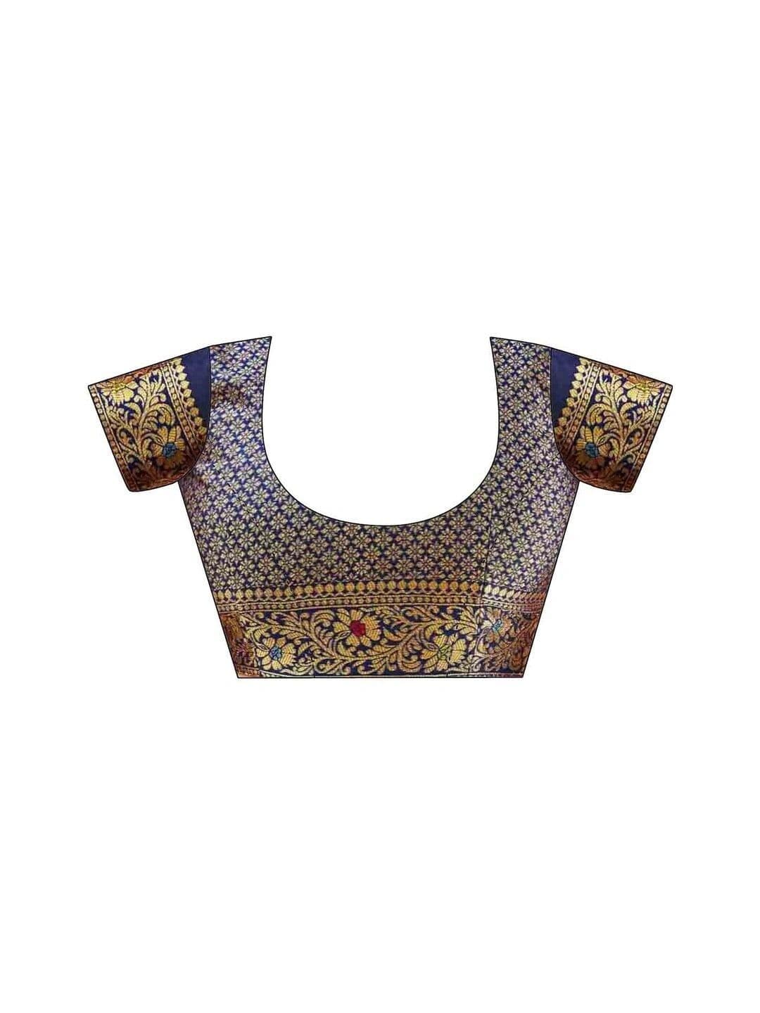 SAARA Woven Design Zari Silk Blend Saree thumbnail 3