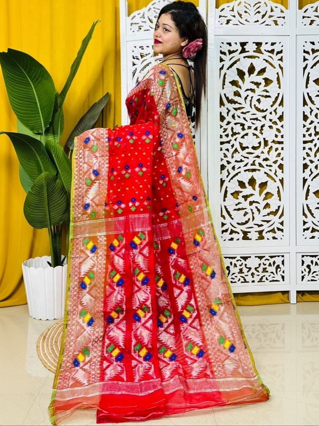 Rnn Saree Zari Silk Cotton Jamdani Sarees thumbnail 3