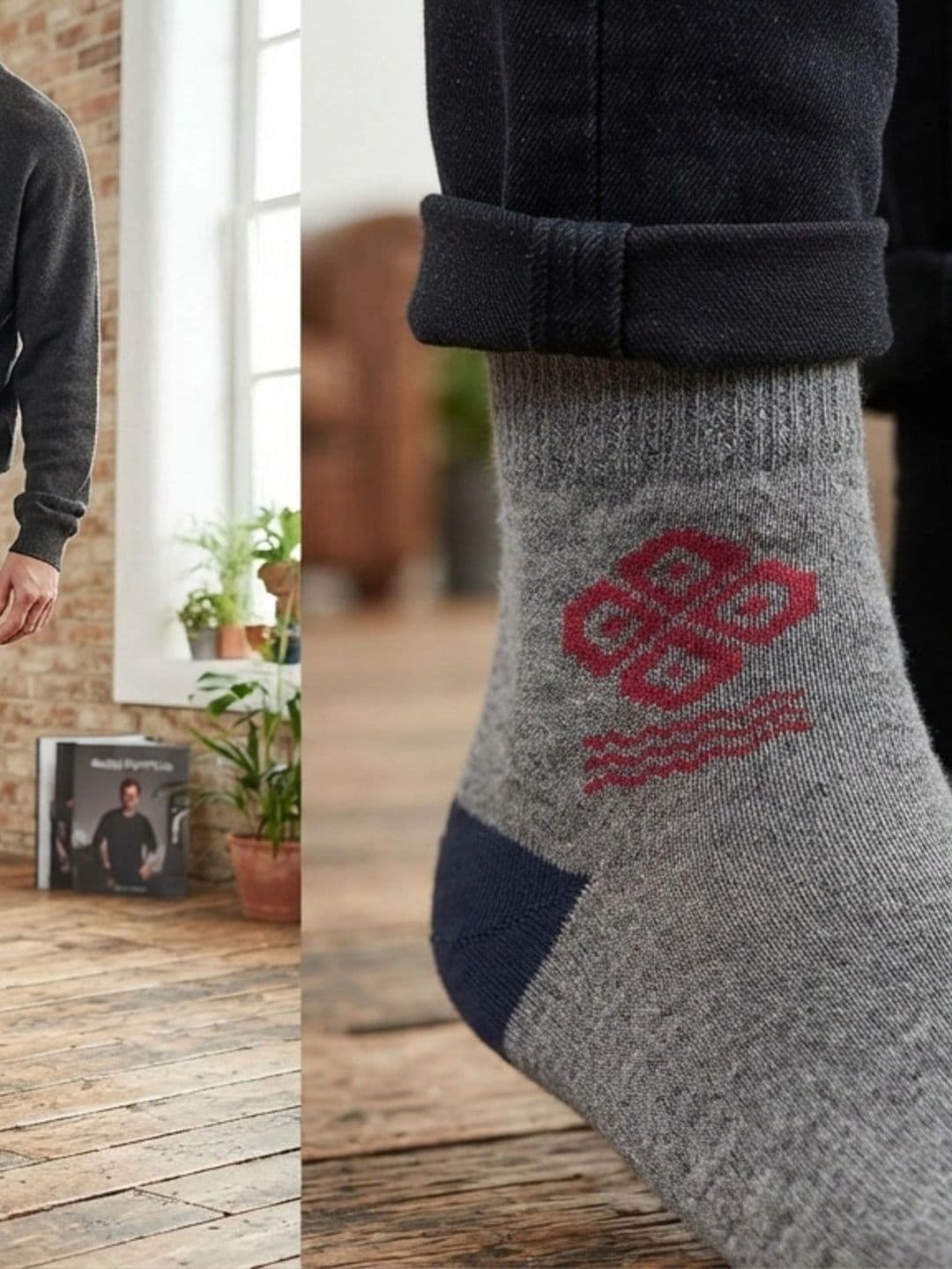 TINY HANDS Men Pack of 3 Cotton Assorted Patterned Ankle Length Socks thumbnail 6