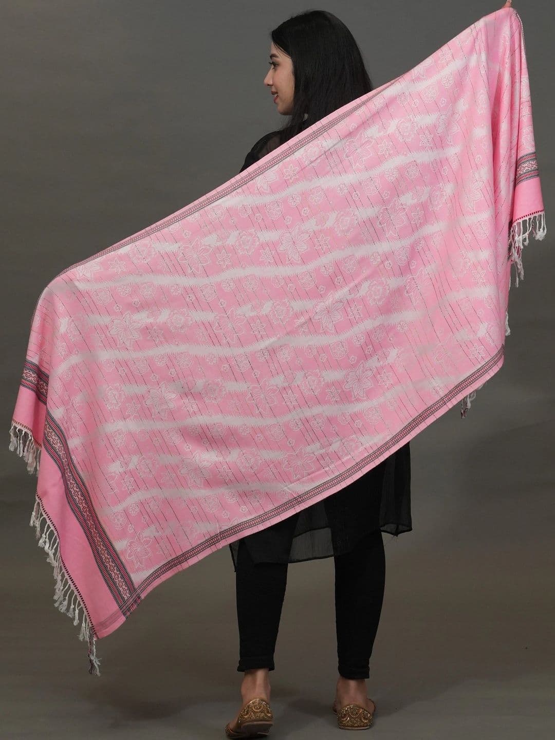 SHIFNEEN Women Woven Design Acrylic Shawl thumbnail 5