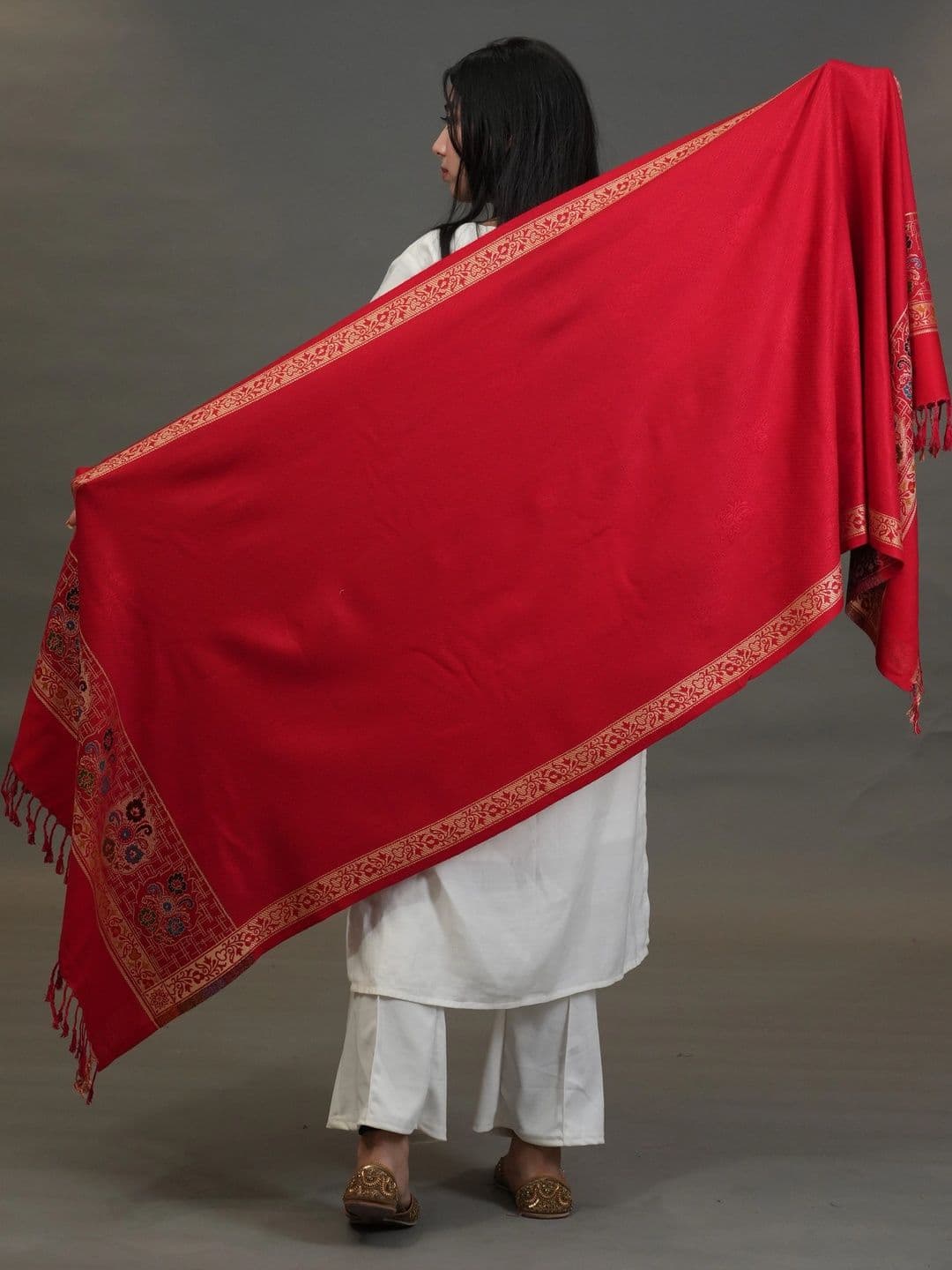 SHIFNEEN Women Ethnic Motifs Woven Design Acrylic Shawl thumbnail 3
