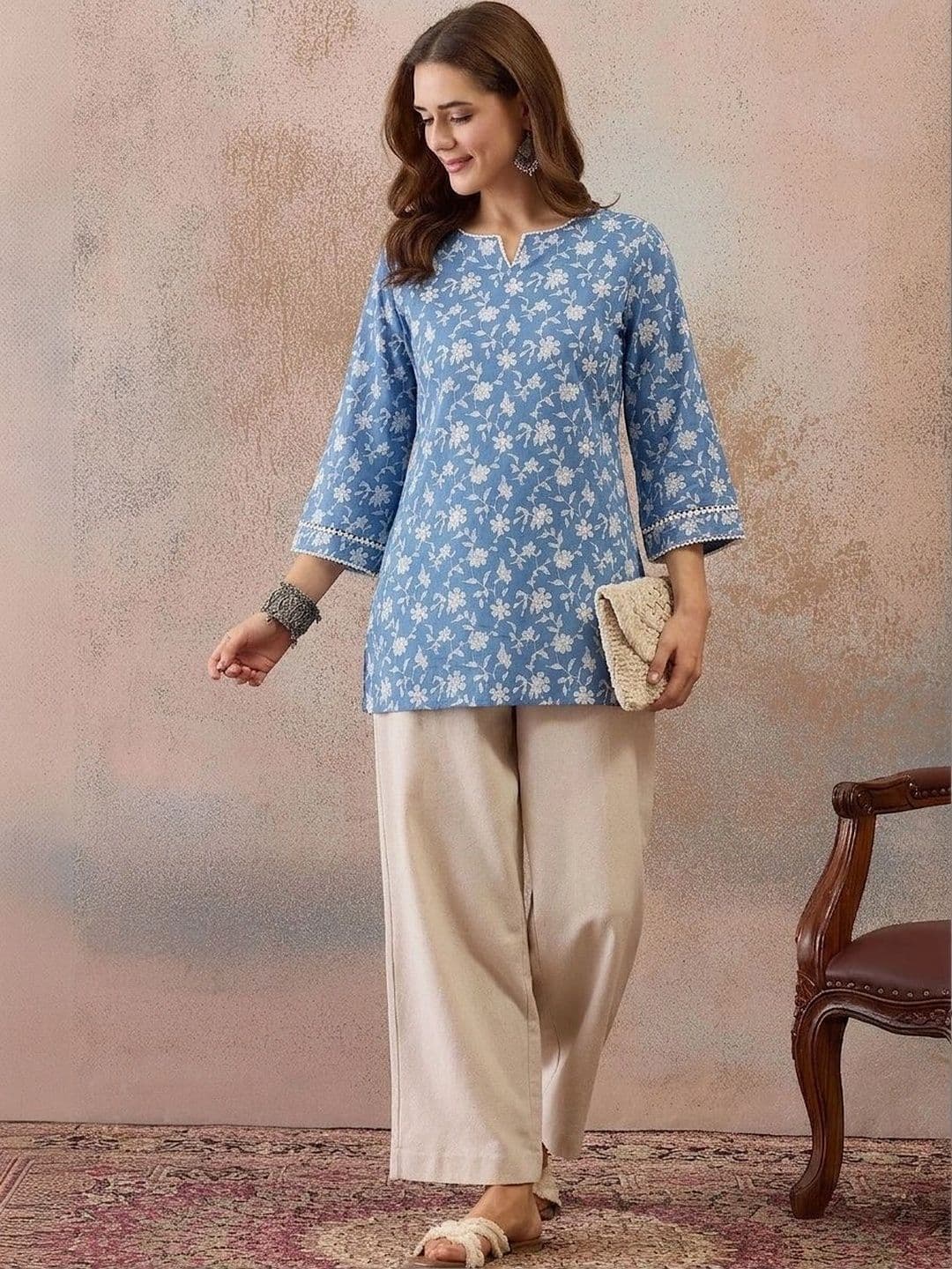 Anouk Floral Printed Pure Cotton Kurti thumbnail 10