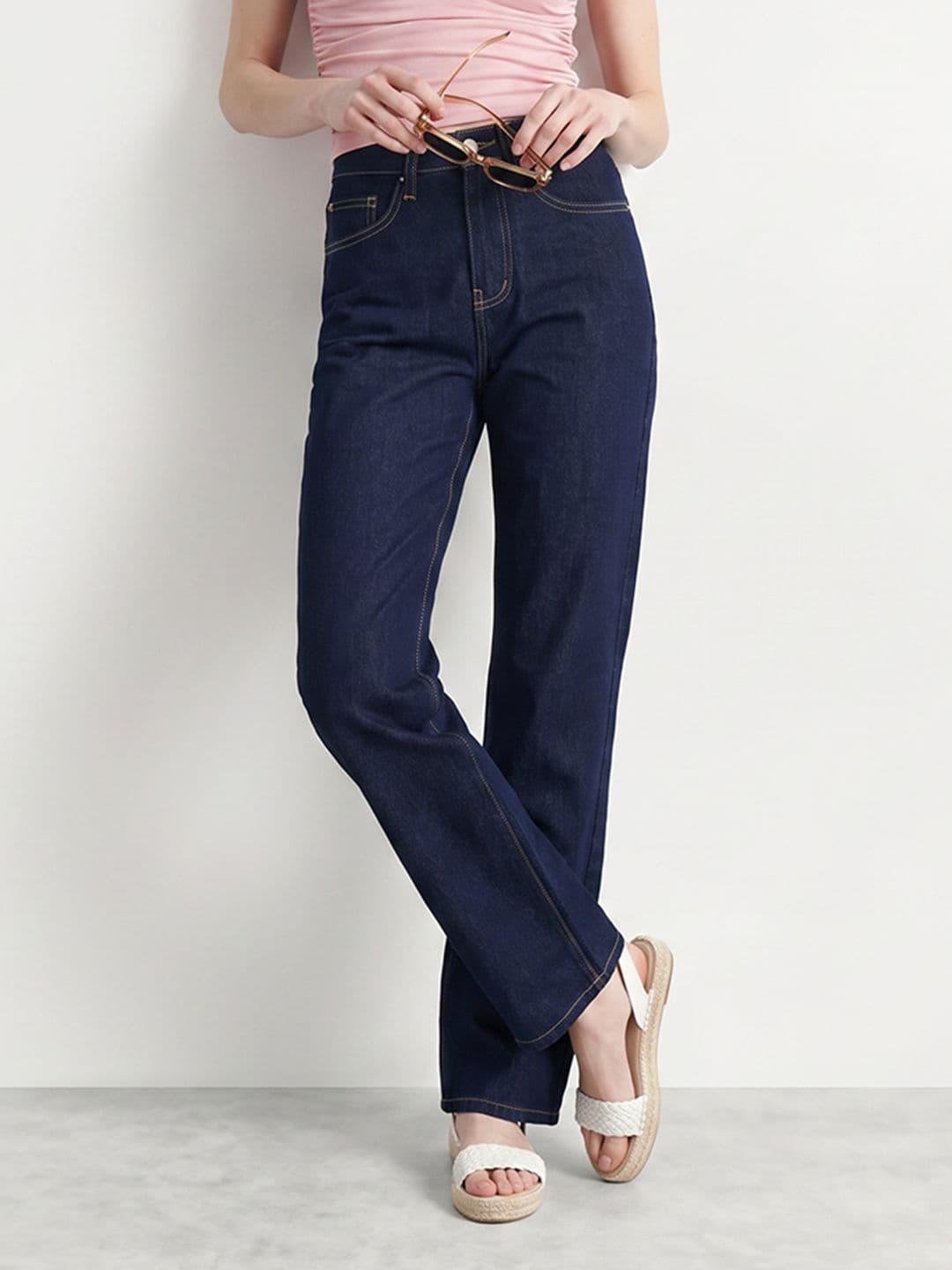 Mast & Harbour Women Straight Fit Stretchable Jeans - view 1